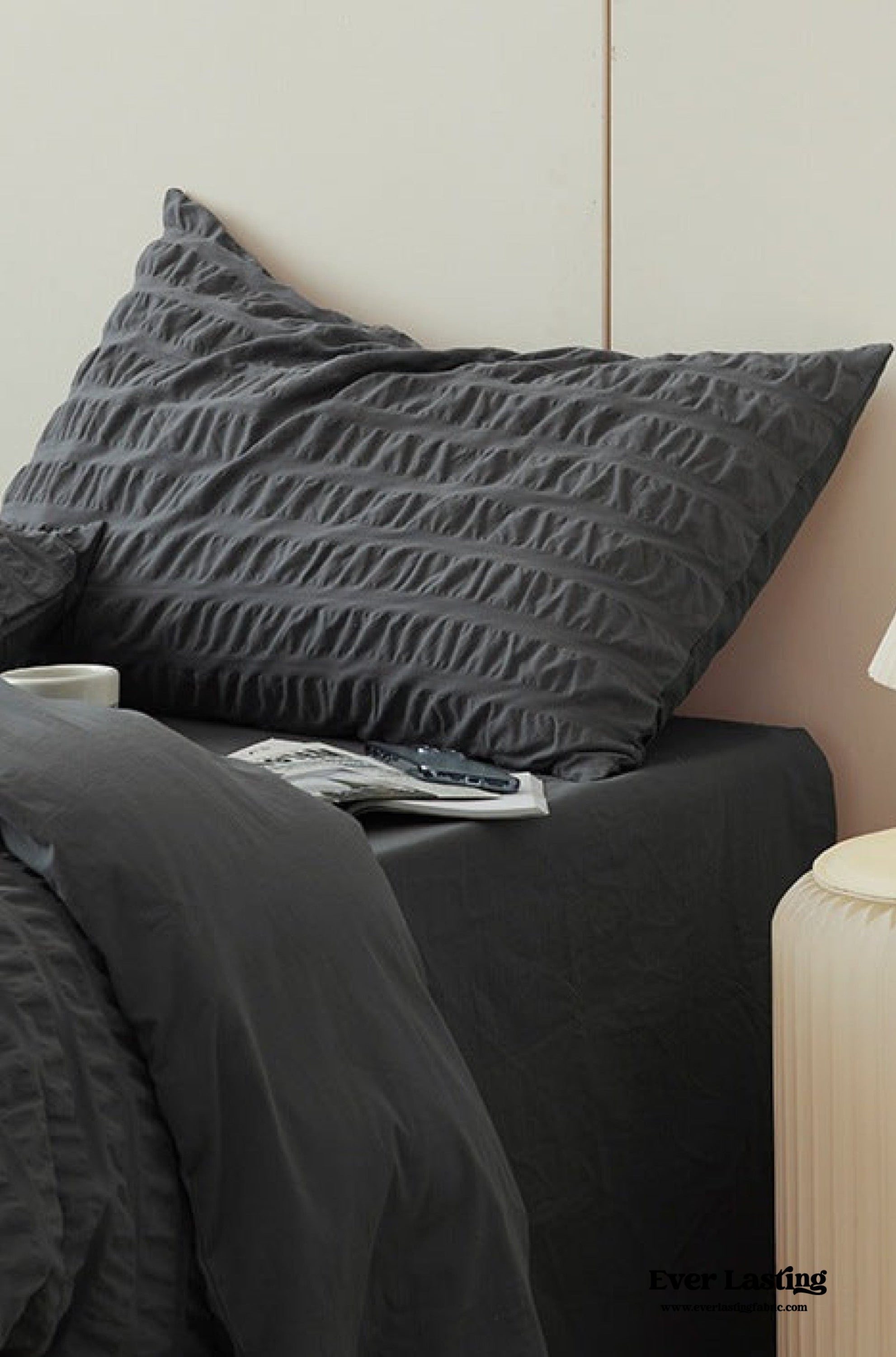 Minimal Bubble Textured Bedding Set - Blue
