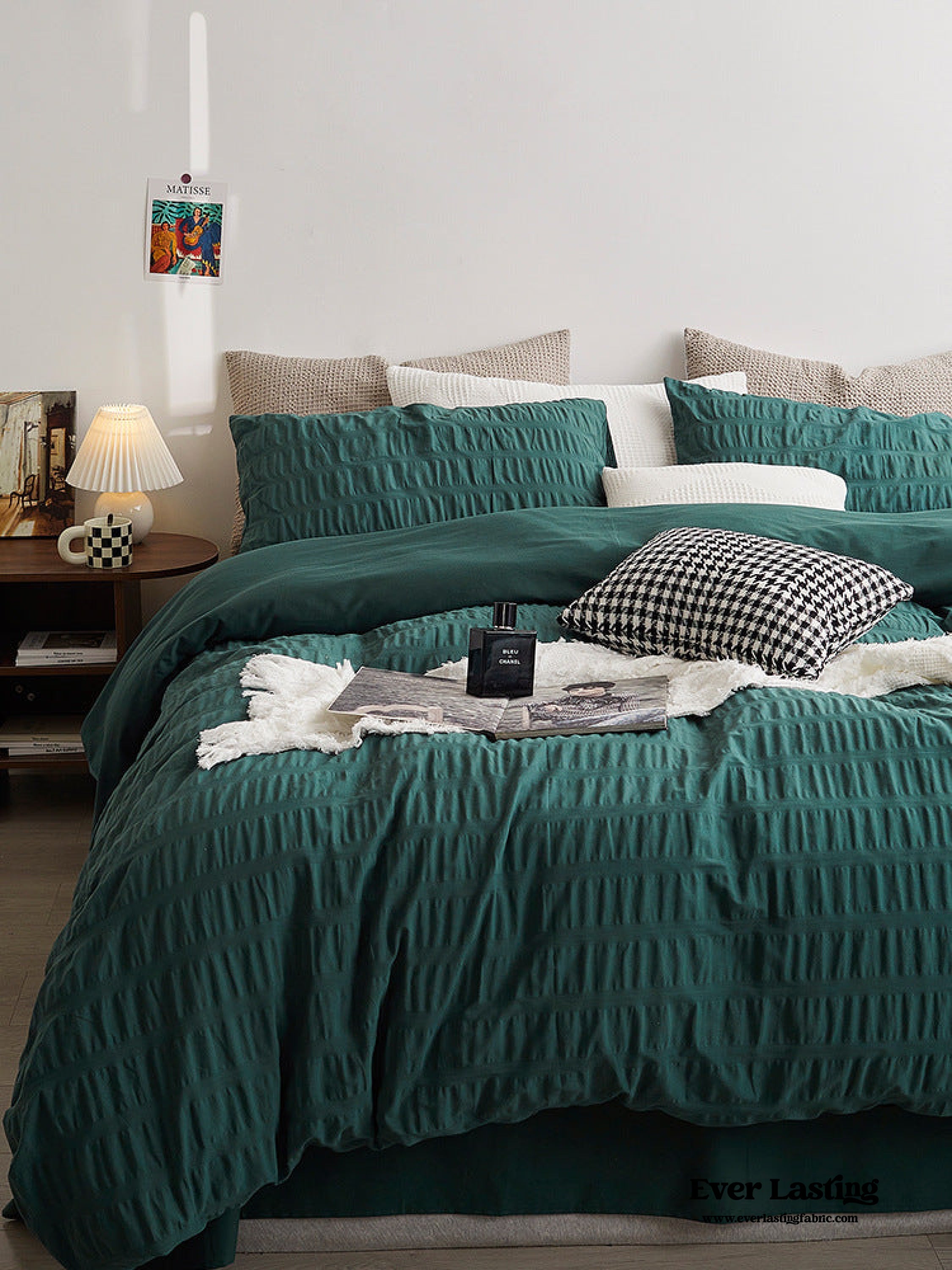 Minimal Bubble Textured Bedding Set - Blue