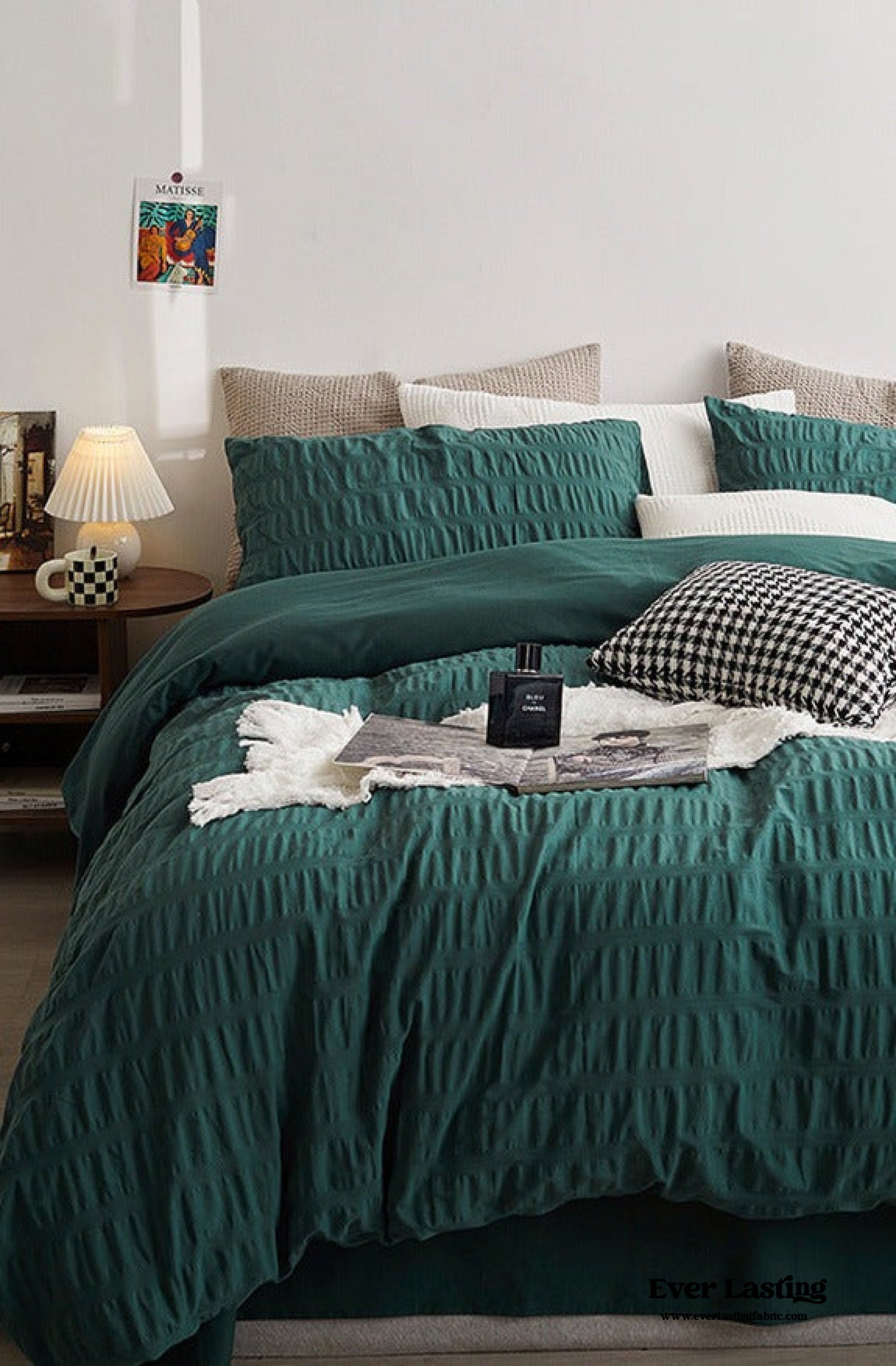 Minimal Bubble Textured Bedding Set - Blue