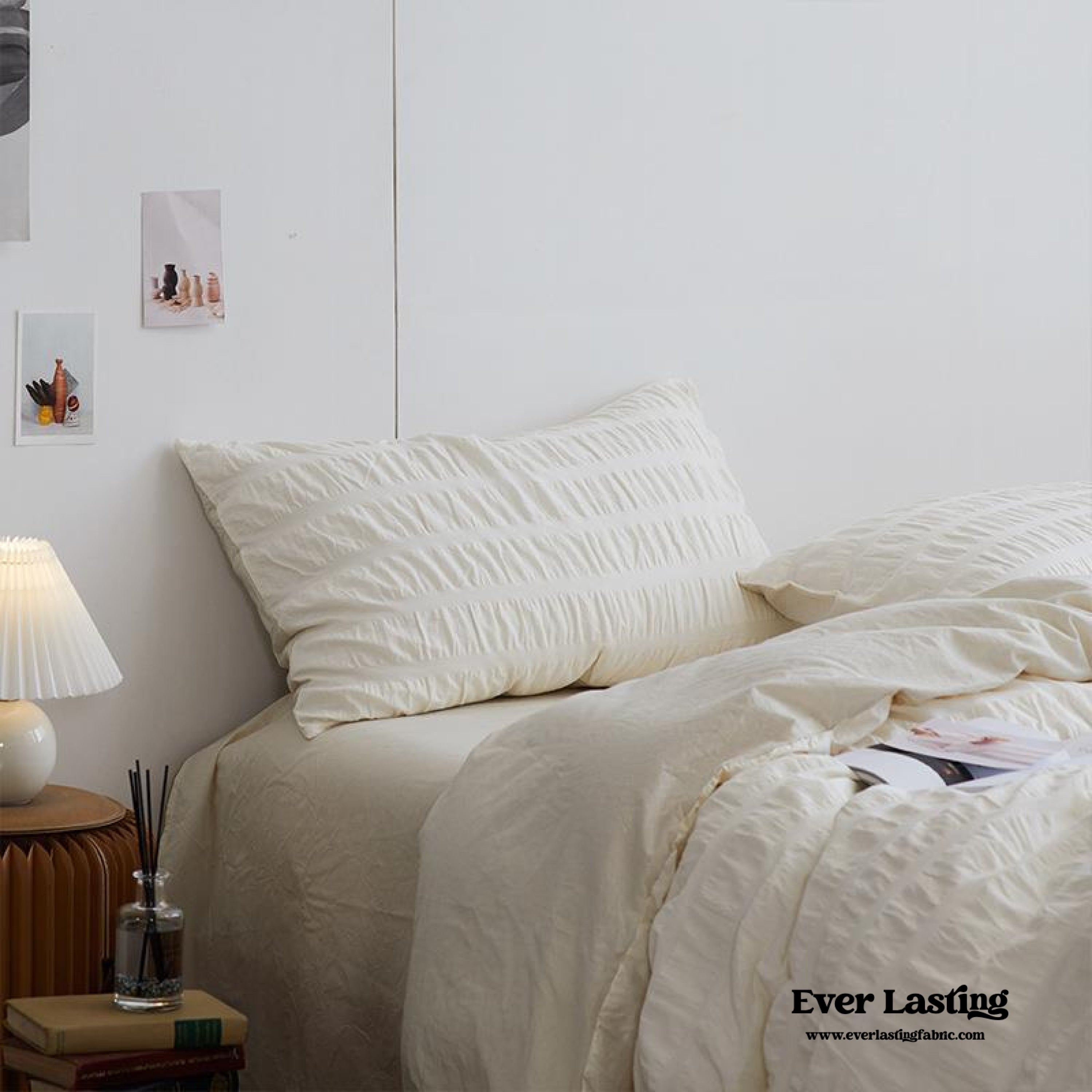 Minimal Bubble Textured Bedding Set - Blue