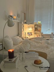 Minimal Bubble Textured Bedding Set - White