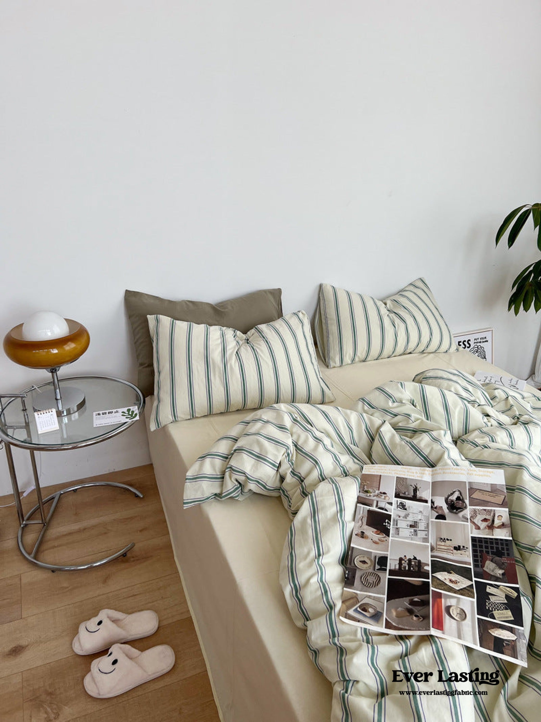 Minimal Stripe Bedding Set - Pink