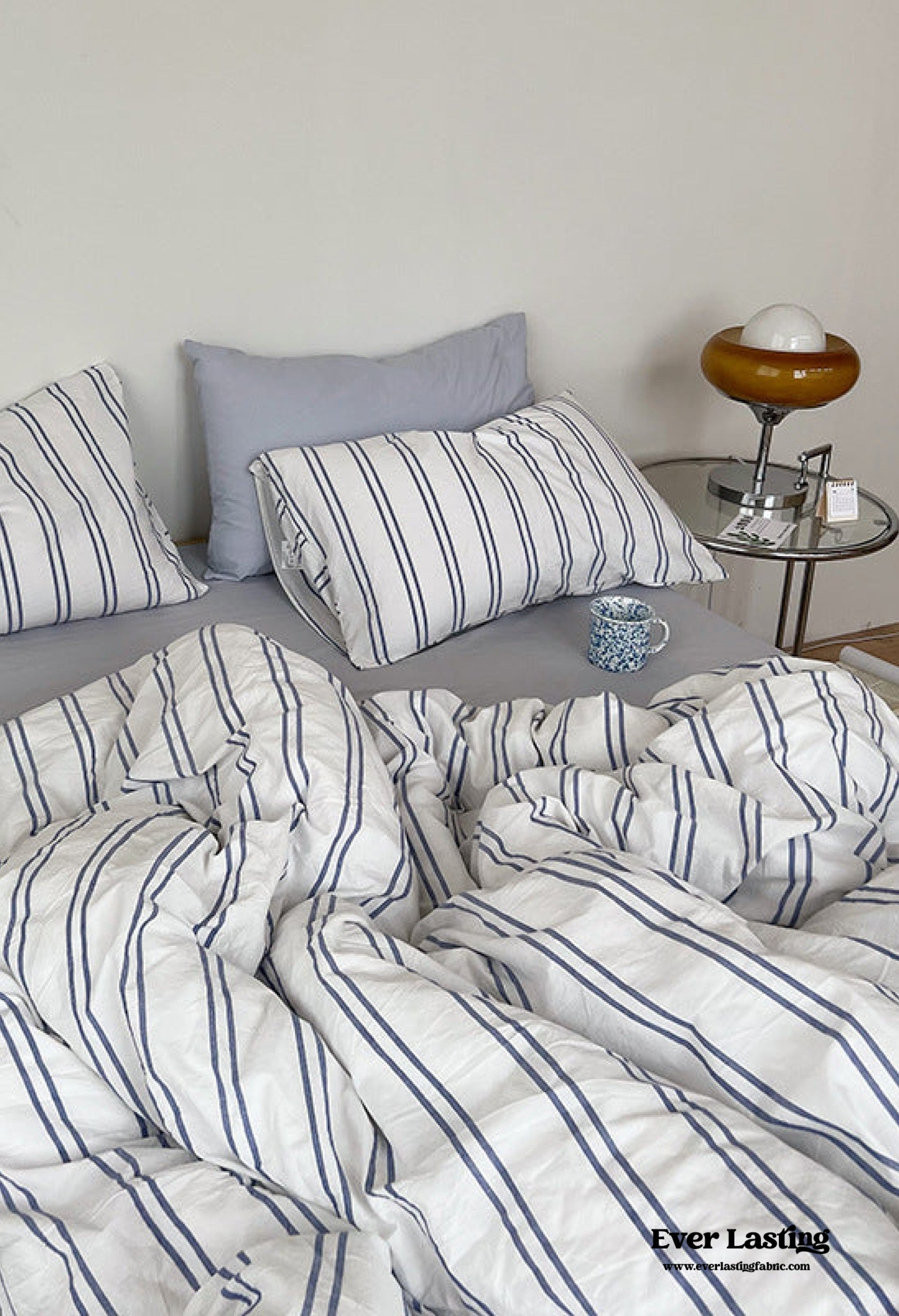 Minimal Stripe Bedding Set - Pink