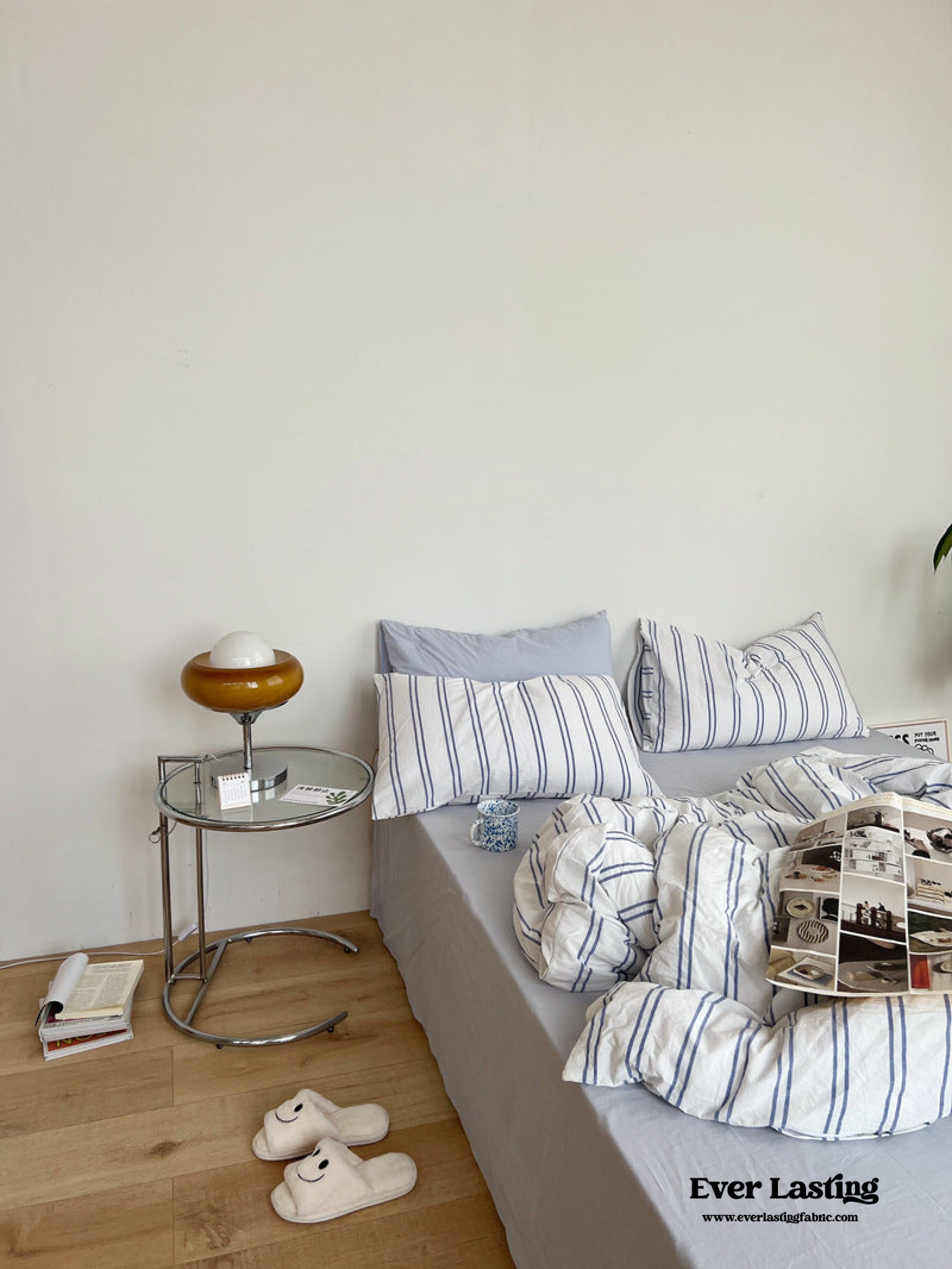 Minimal Stripe Bedding Set - Pink