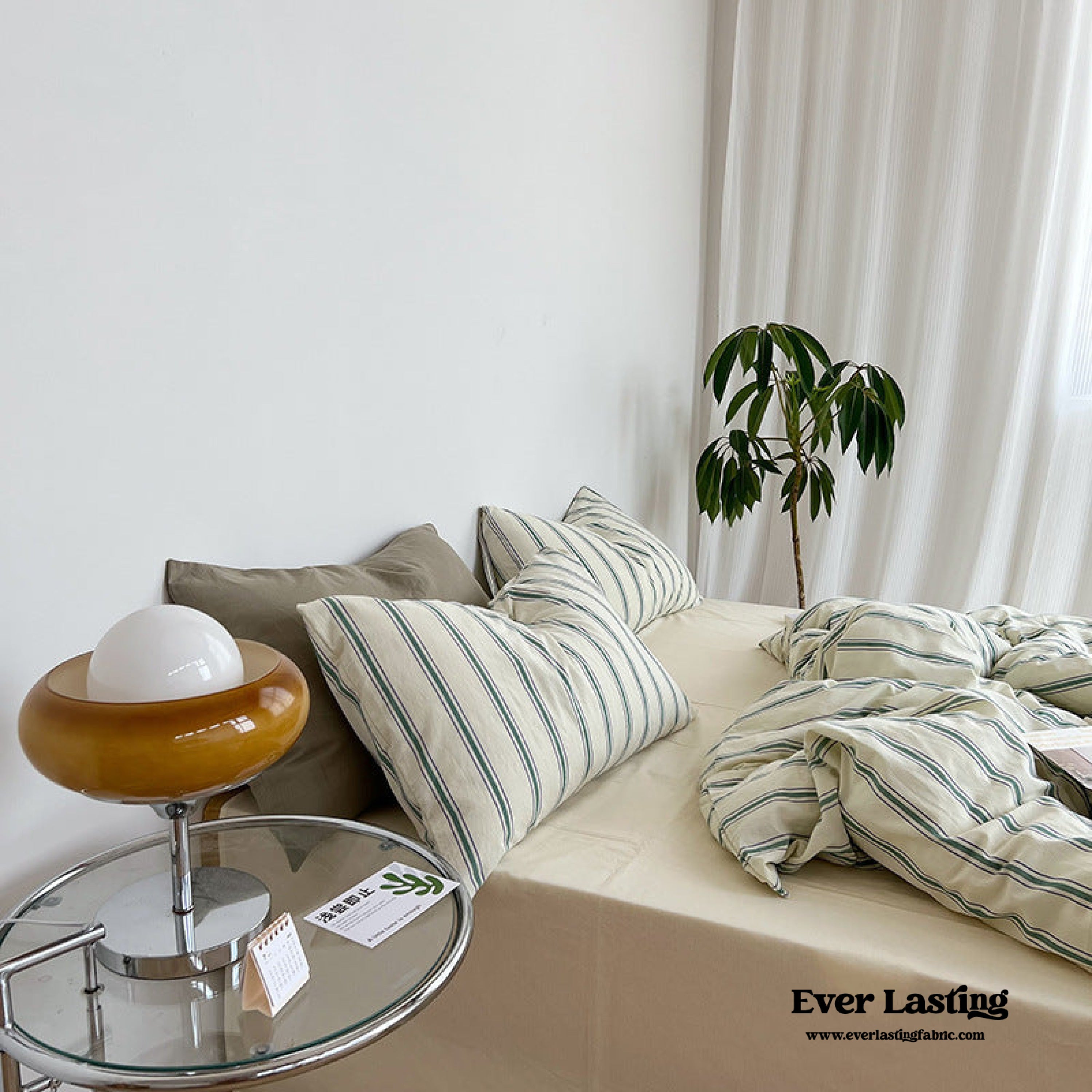Minimal Stripe Bedding Set - Pink