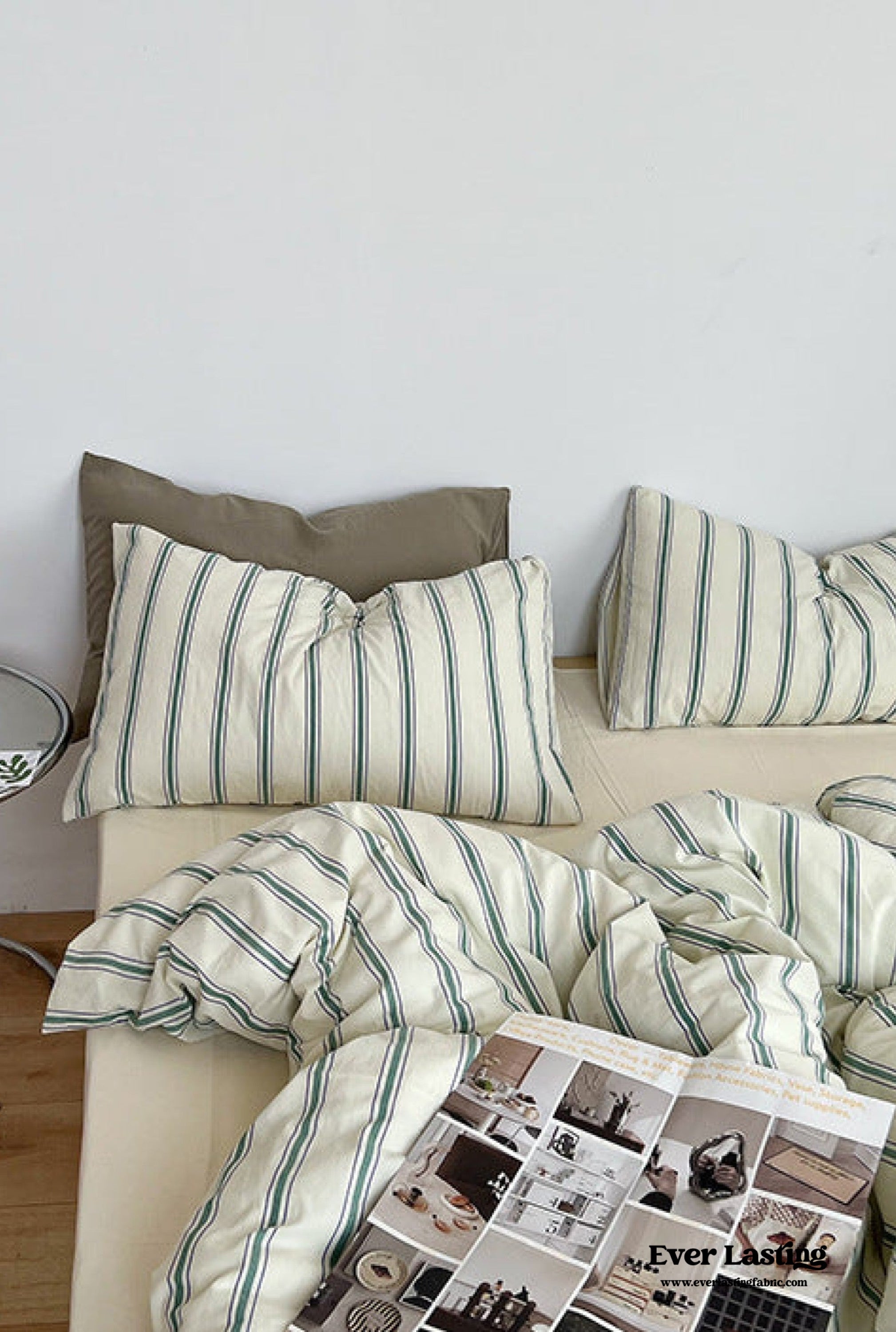 Minimal Stripe Bedding Set - Pink