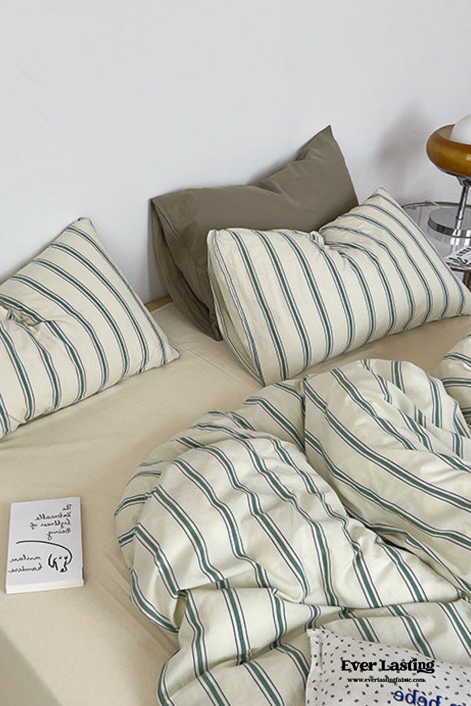 Minimal Stripe Bedding Set - Pink