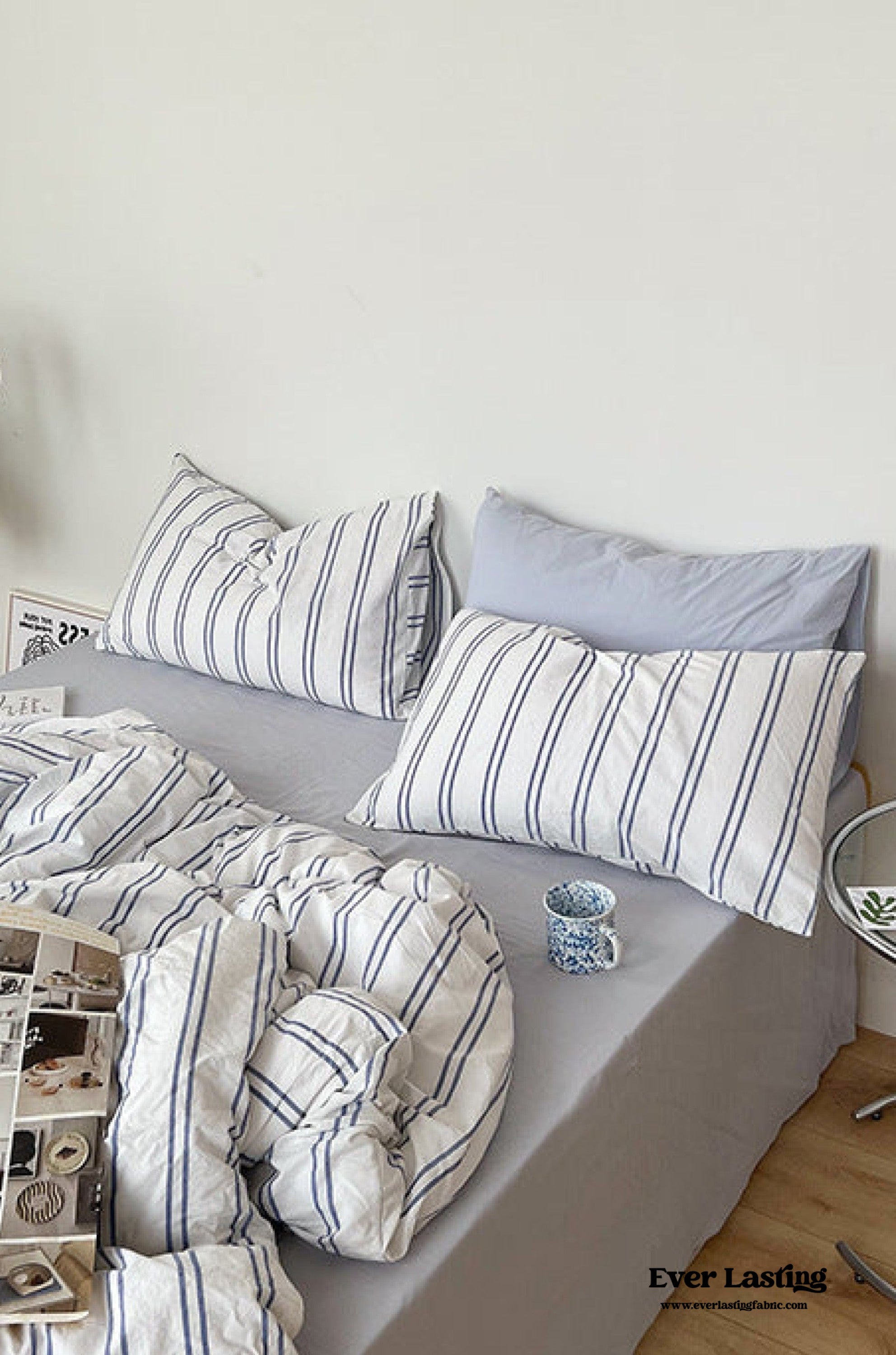 Minimal Stripe Bedding Set - Pink