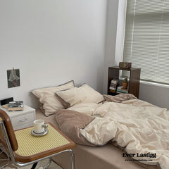 Minimalist Solid Velvet Neutral Bedding Set - Brown