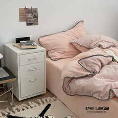 Minimalist Solid Velvet Neutral Bedding Set - Pink