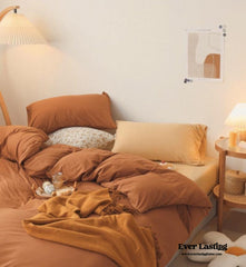 Mixed Color Bedding Set - Custard + Orange
