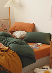 Mixed Color Bedding Set - Green + Orange