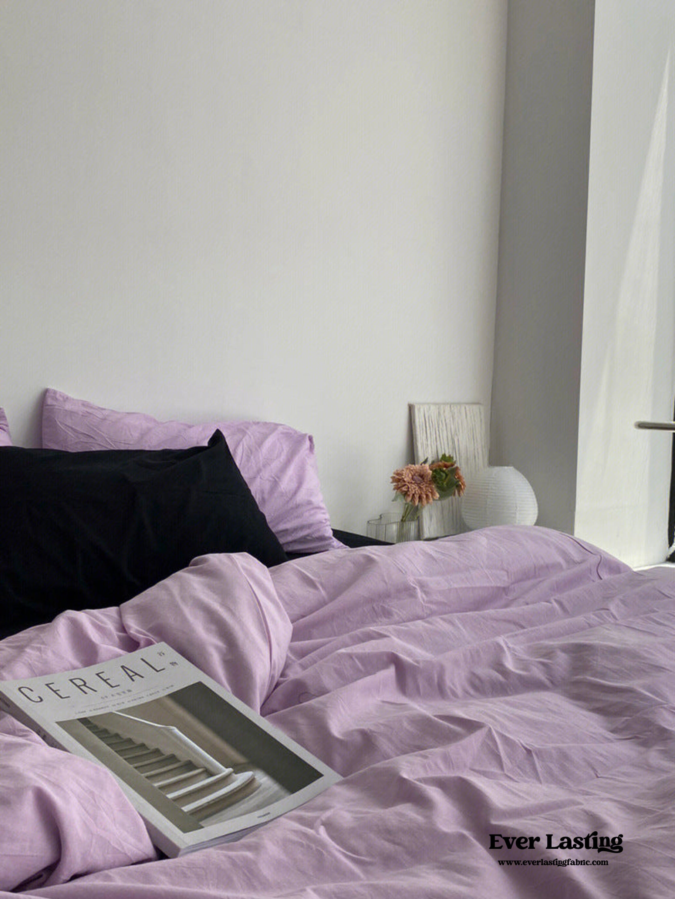 Mixed Color Bedding Set - Pastel Pink + Black