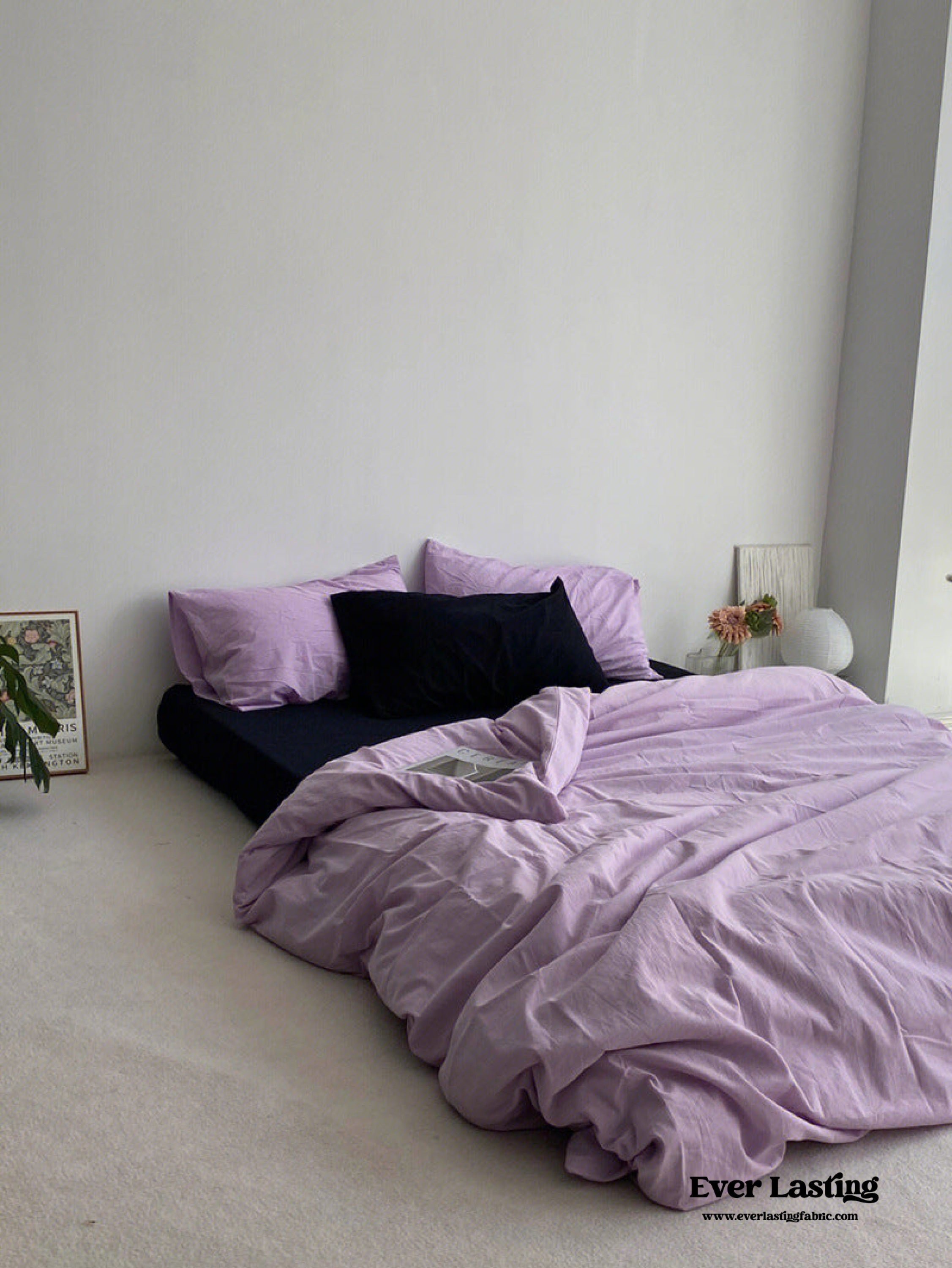 Mixed Color Bedding Set - Pastel Pink + Black