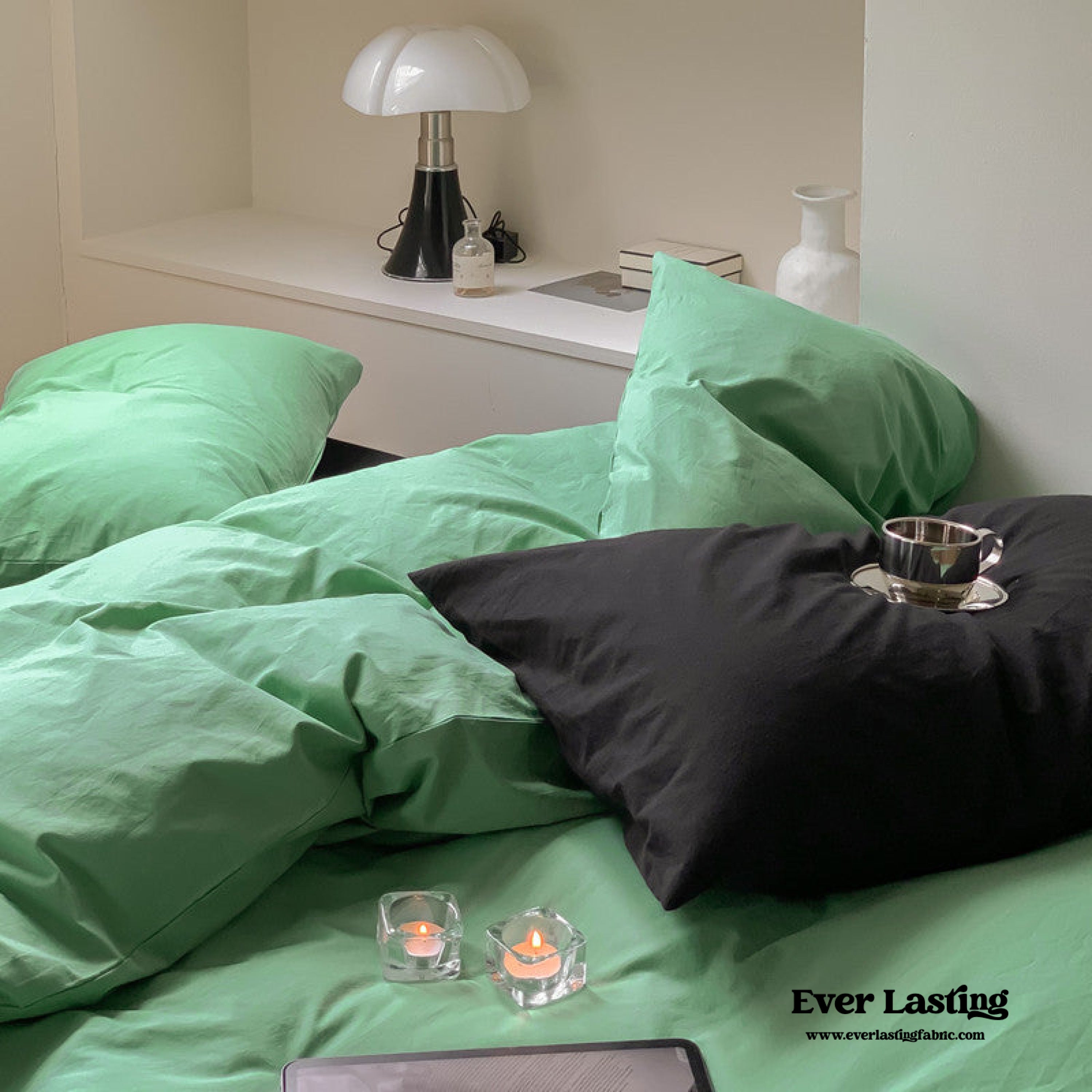 Mixed Color Maximalist Bedding Set - Green + Pink