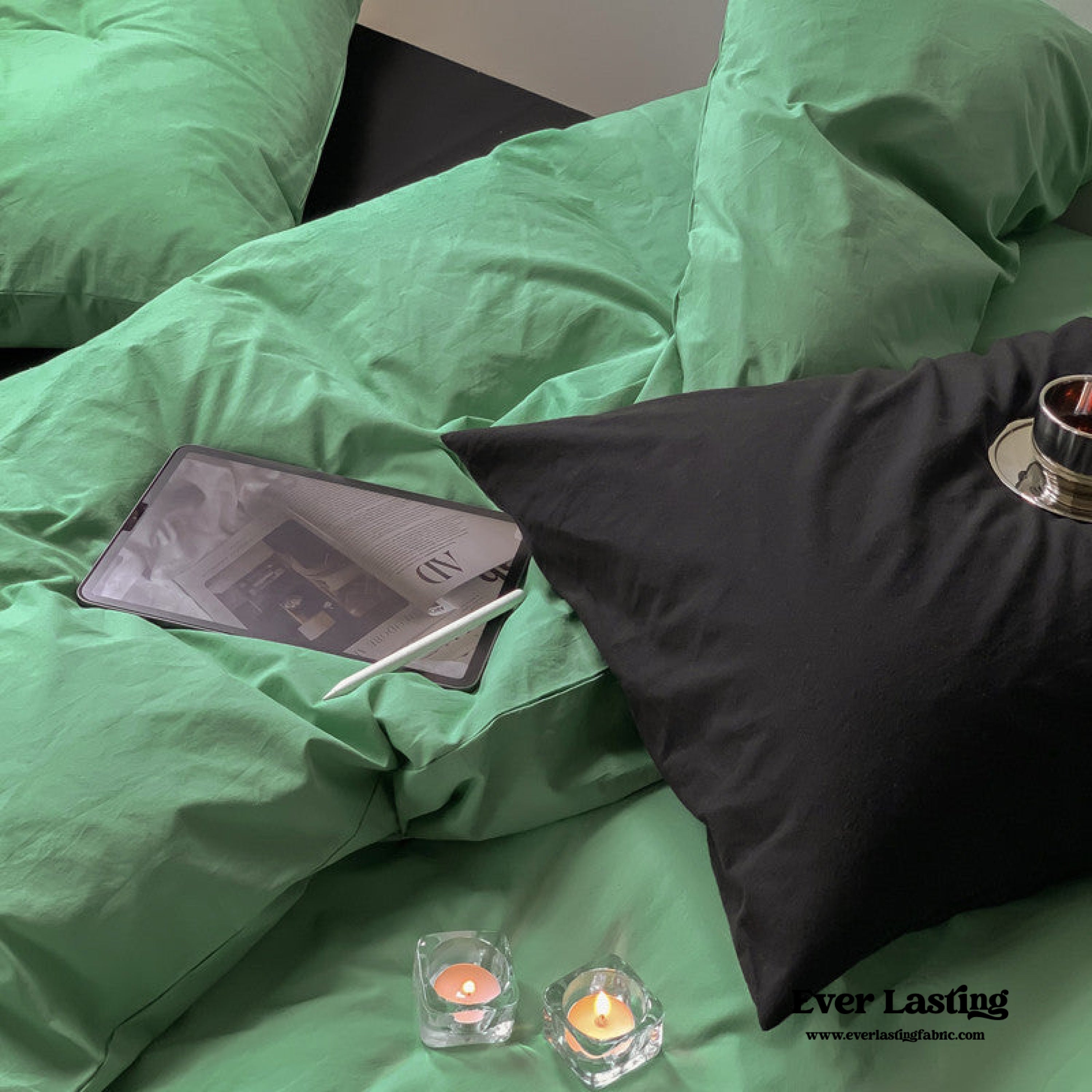 Mixed Color Maximalist Bedding Set - Green + Pink