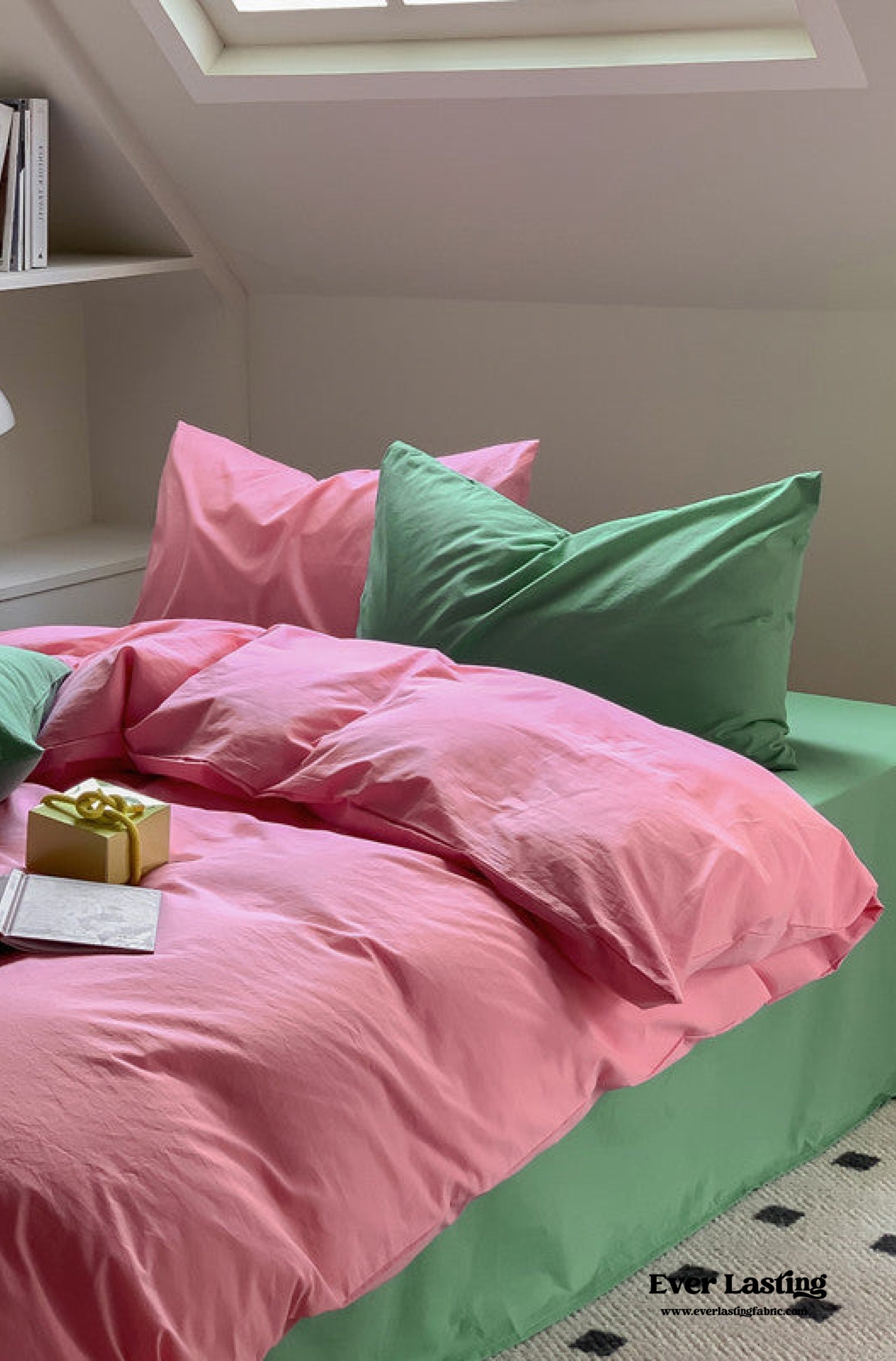 Mixed Color Maximalist Bedding Set - Green + Pink
