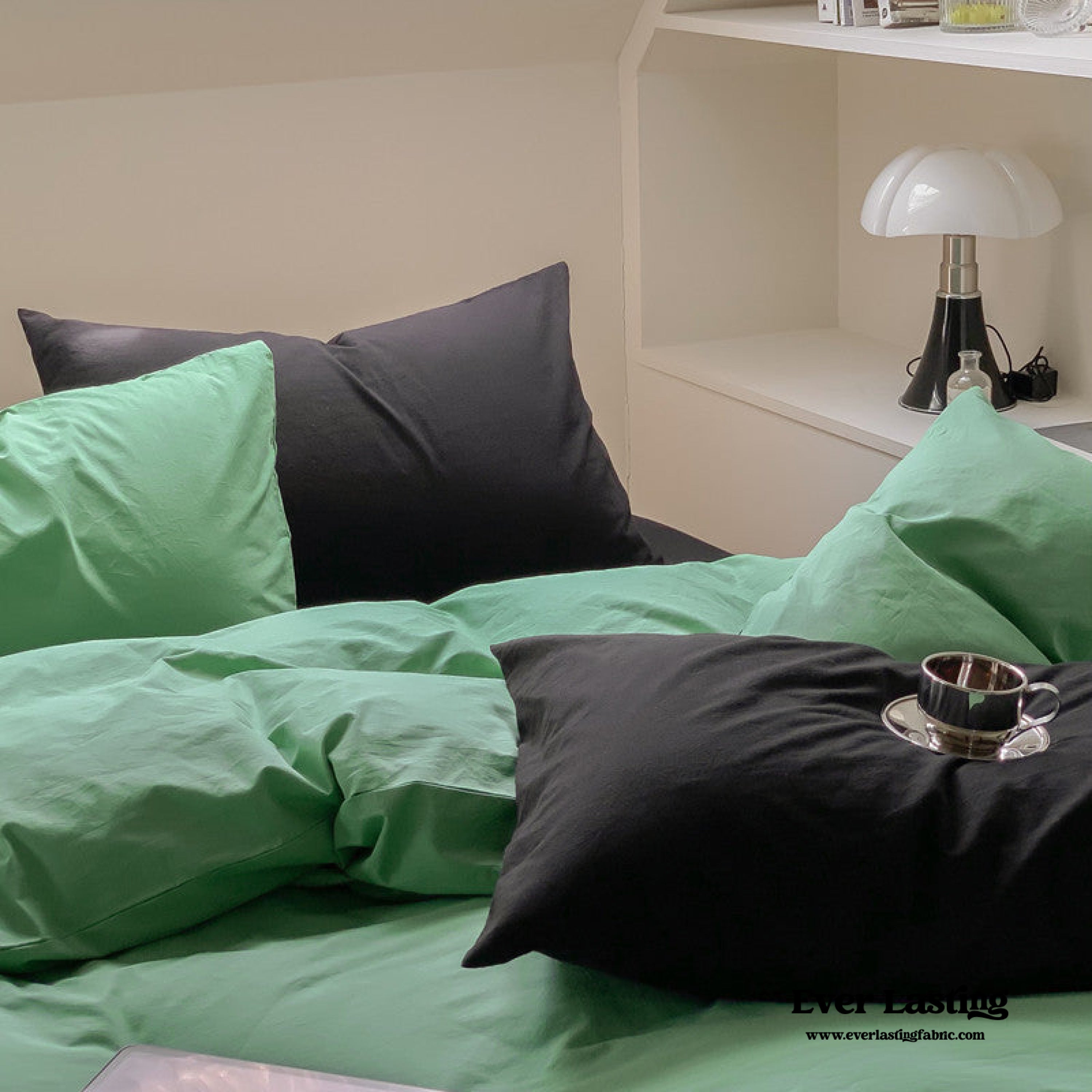 Mixed Color Maximalist Bedding Set - Green + Pink
