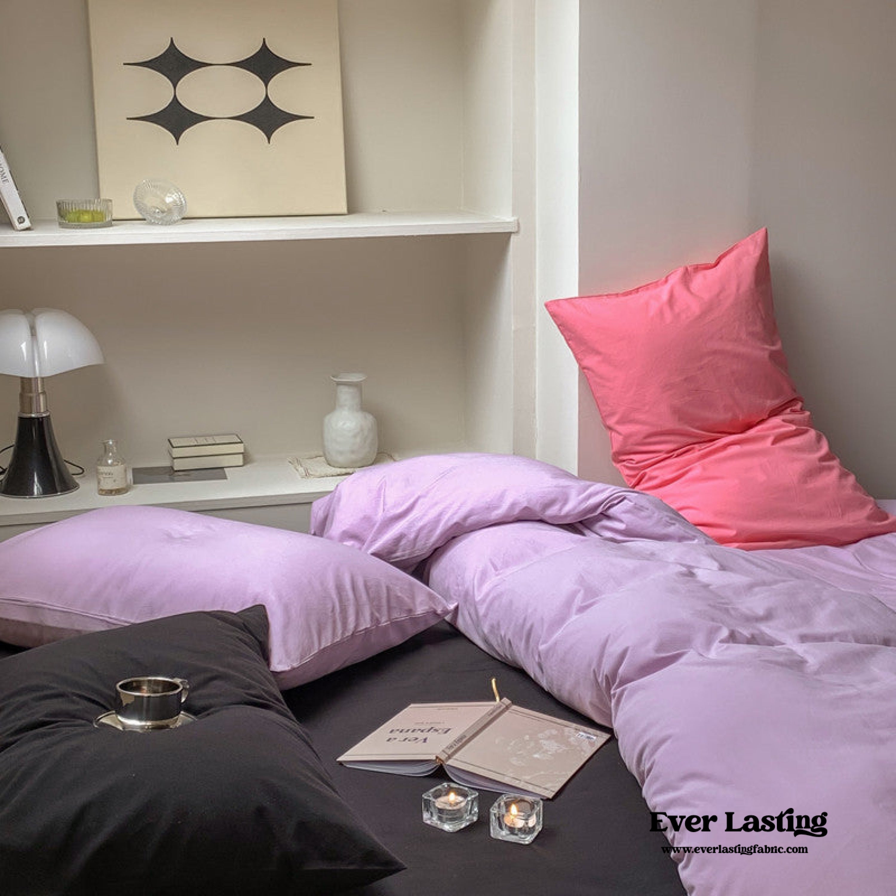 Mixed Color Maximalist Bedding Set - Green + Pink