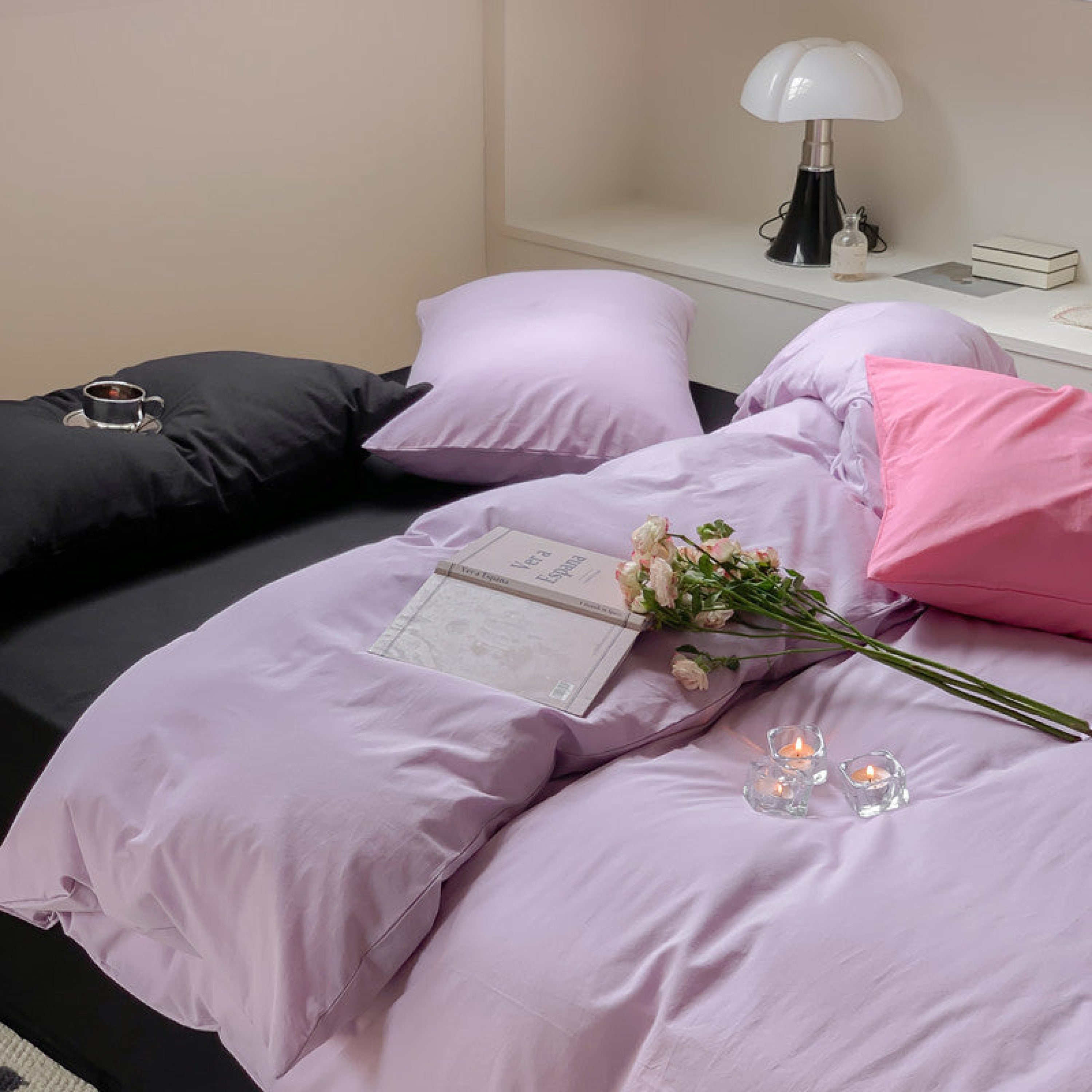 Mixed Color Maximalist Bedding Set - Green + Pink