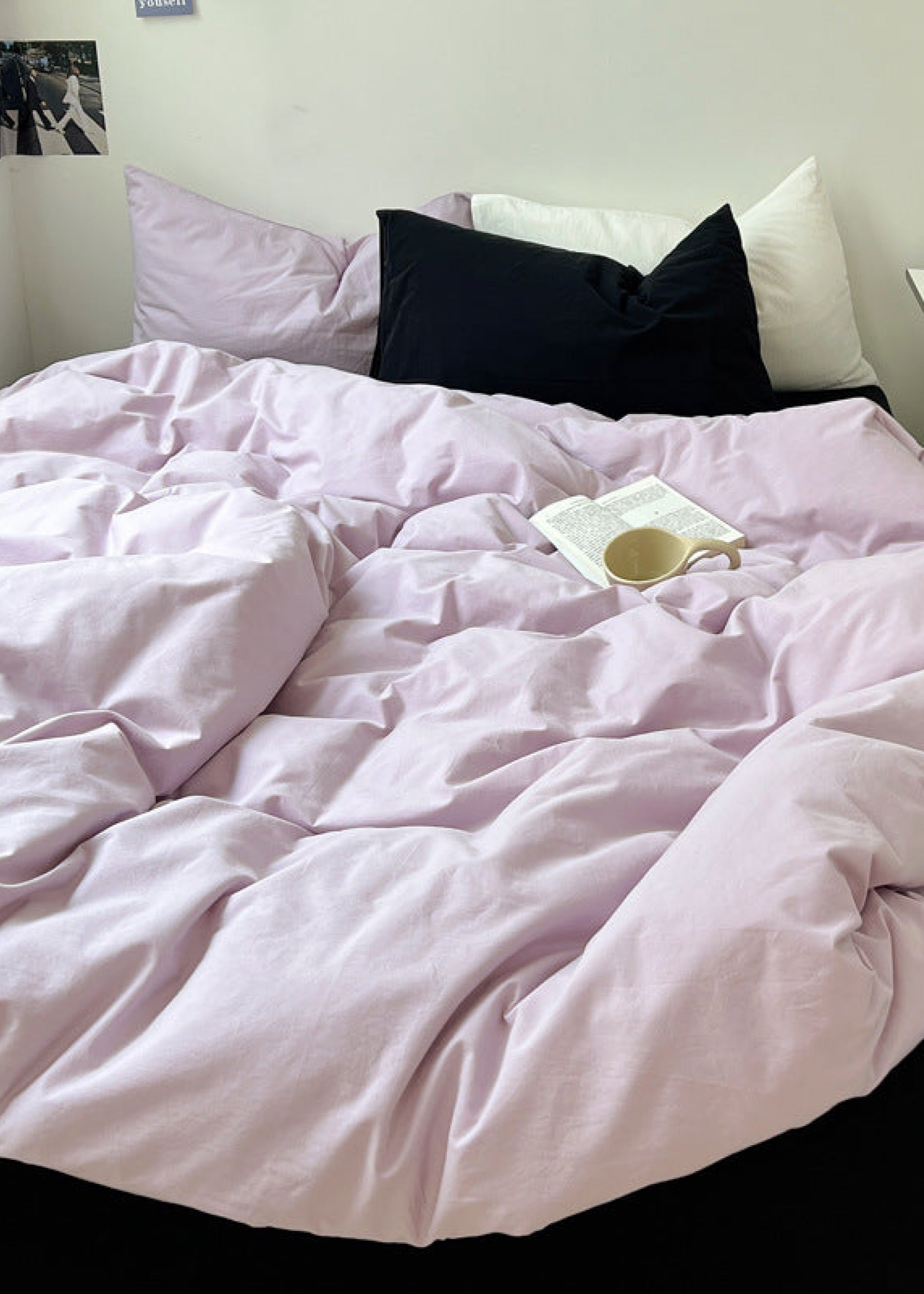 Mixed Color Ocean Crush Washed Cotton Bedding Set - Blue + Black