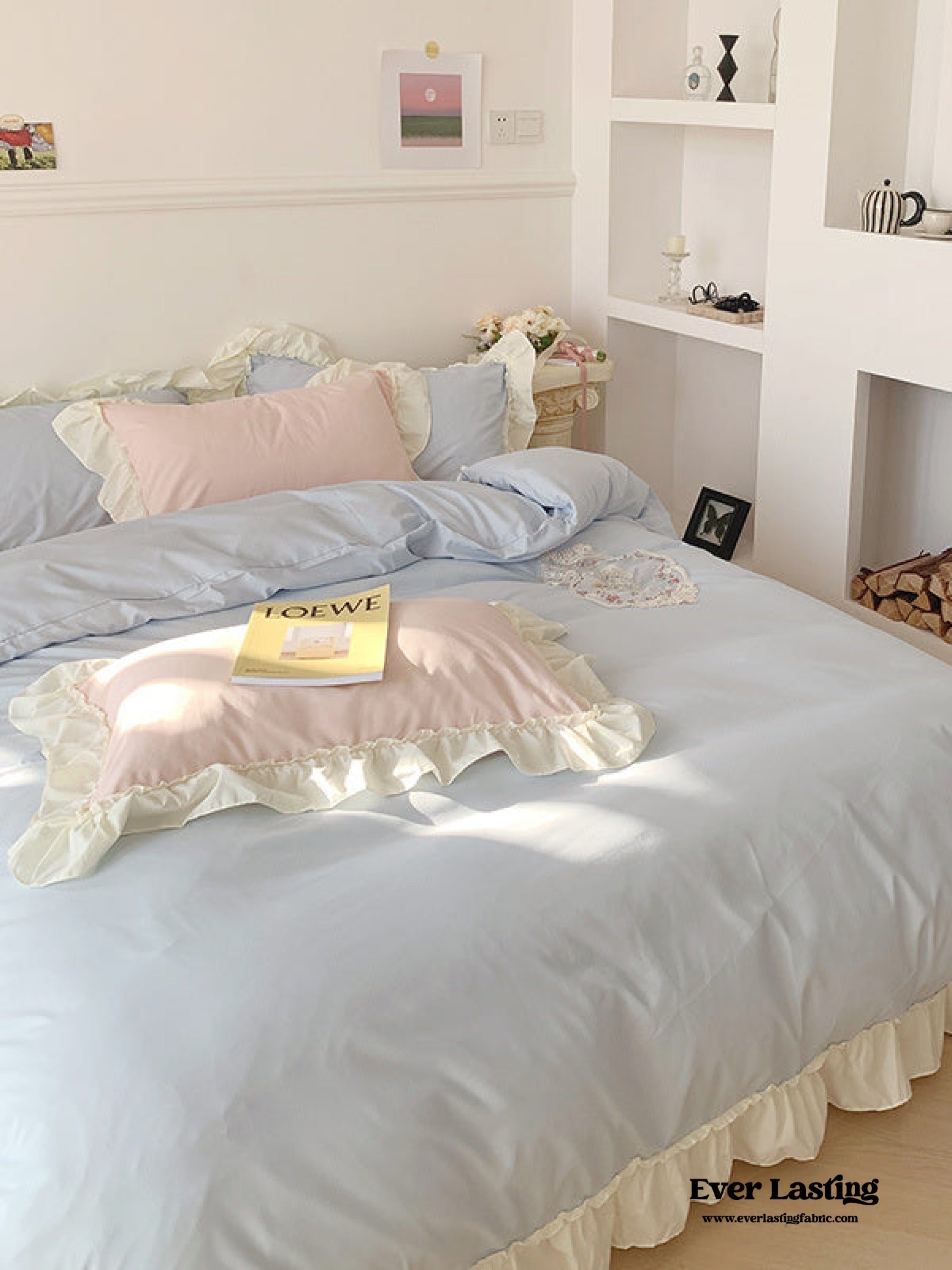 Mixed Color Pastel Ruffle Bedding Set
