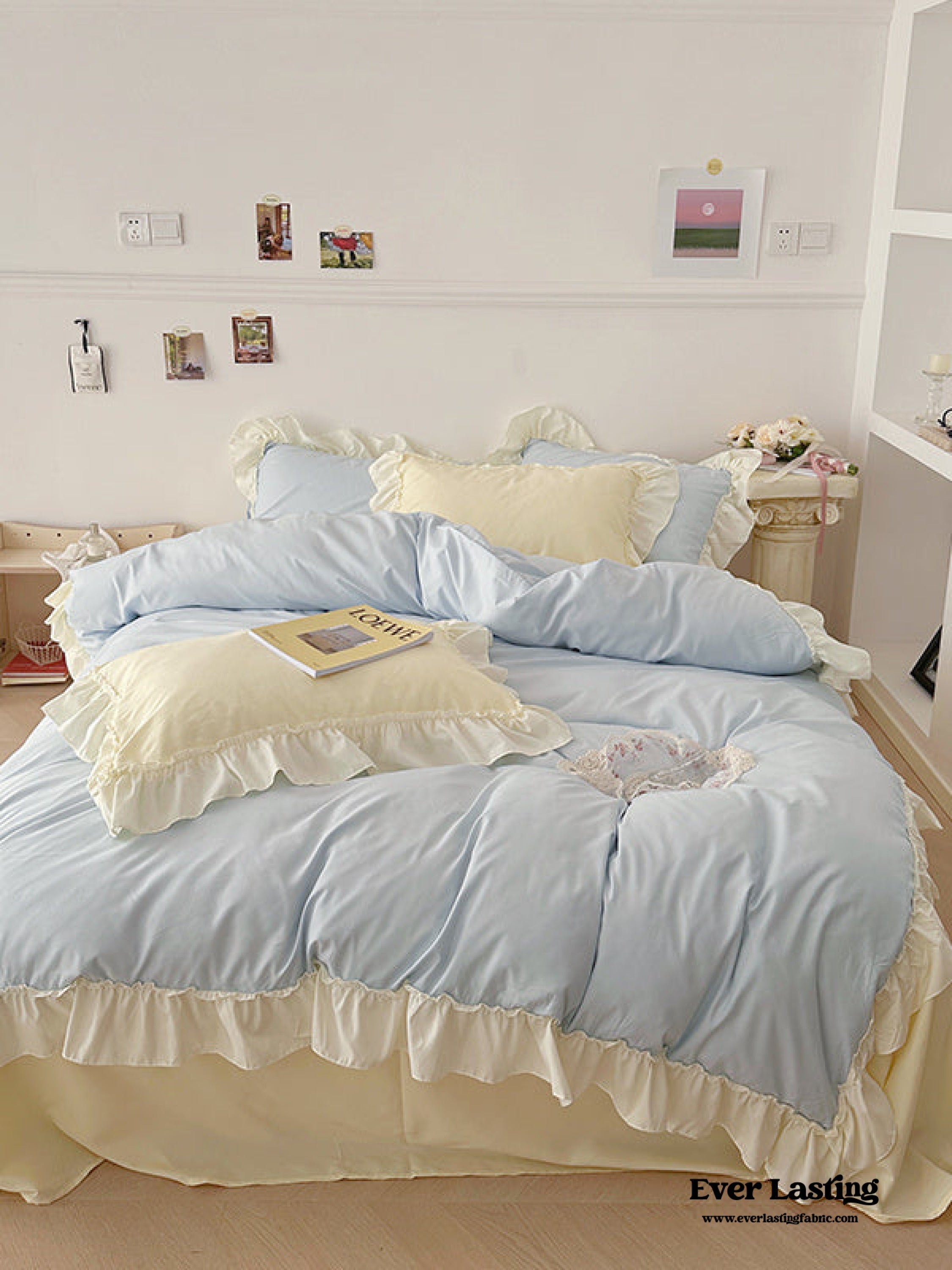Mixed Color Pastel Ruffle Bedding Set