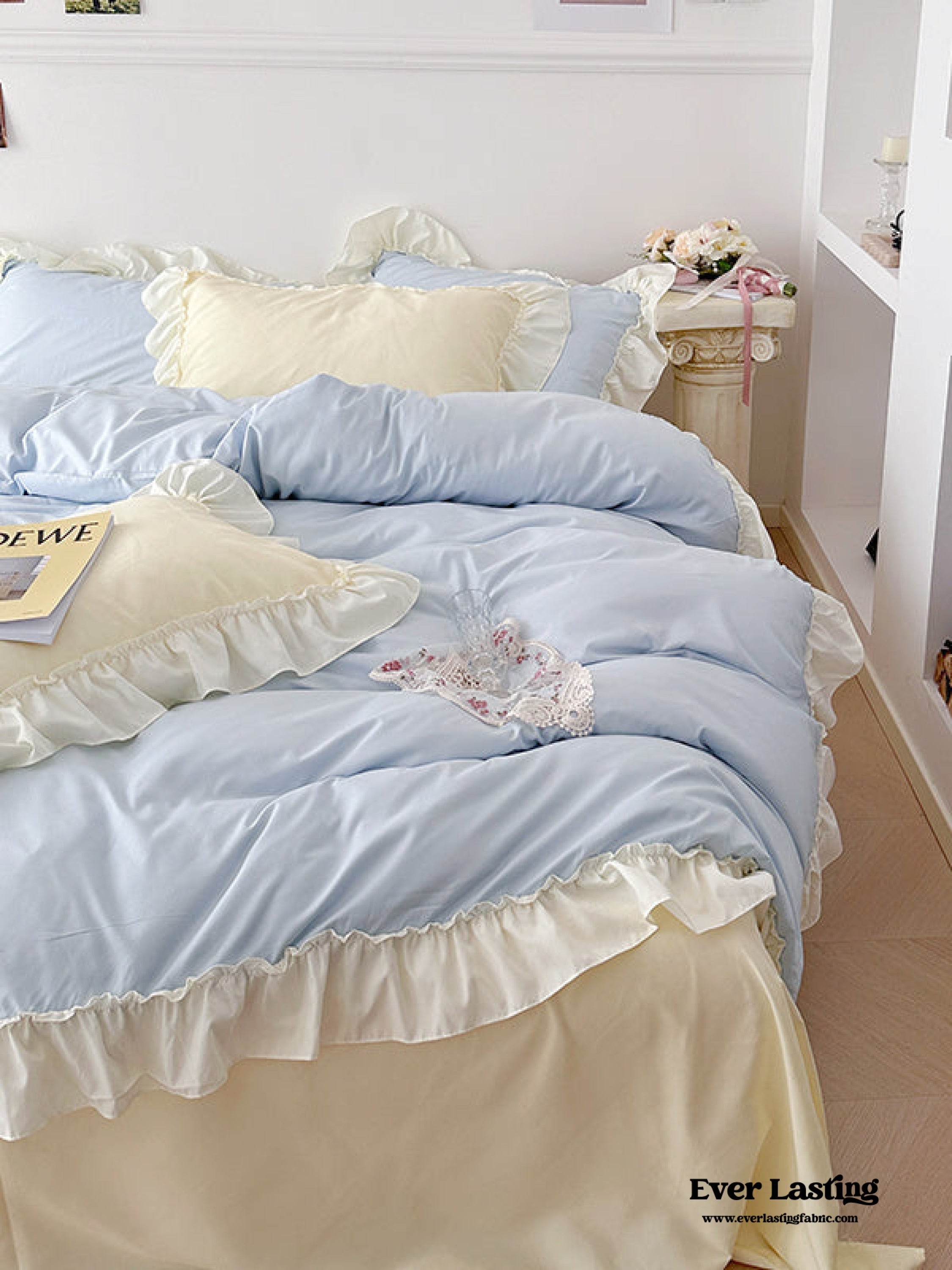 Mixed Color Pastel Ruffle Bedding Set
