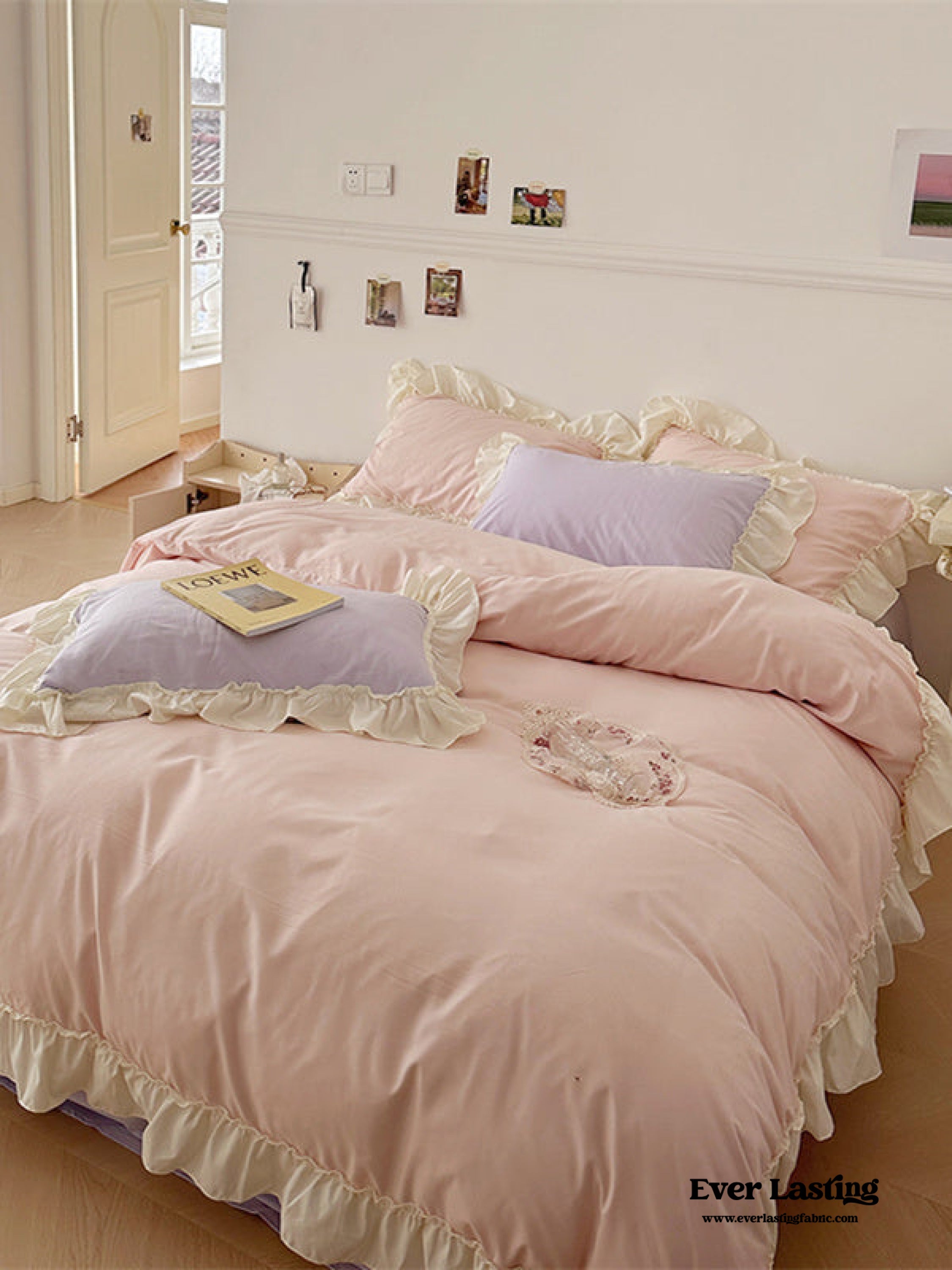 Mixed Color Pastel Ruffle Bedding Set