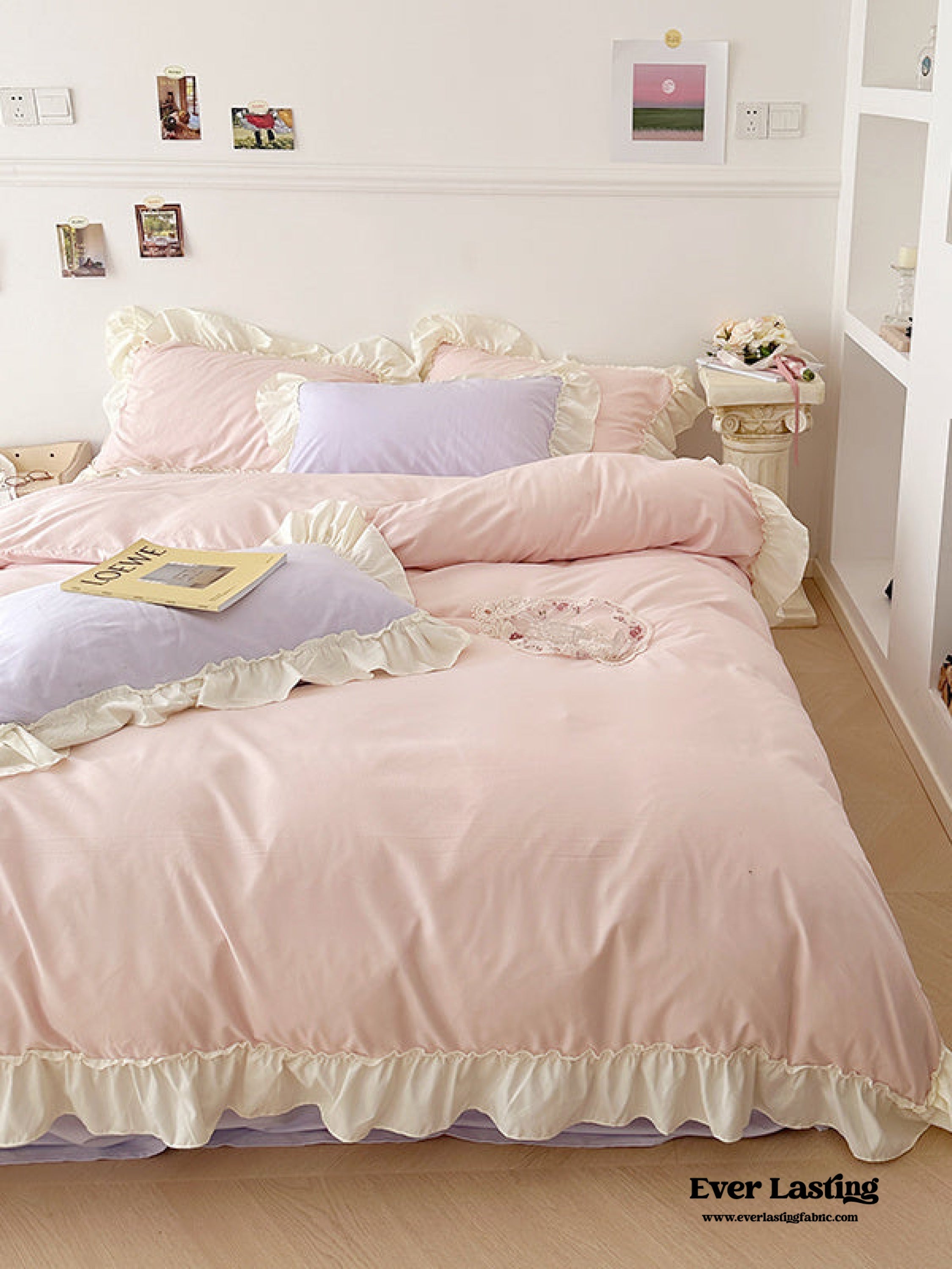 Mixed Color Pastel Ruffle Bedding Set