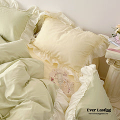 Mixed Color Pastel Ruffle Bedding Set