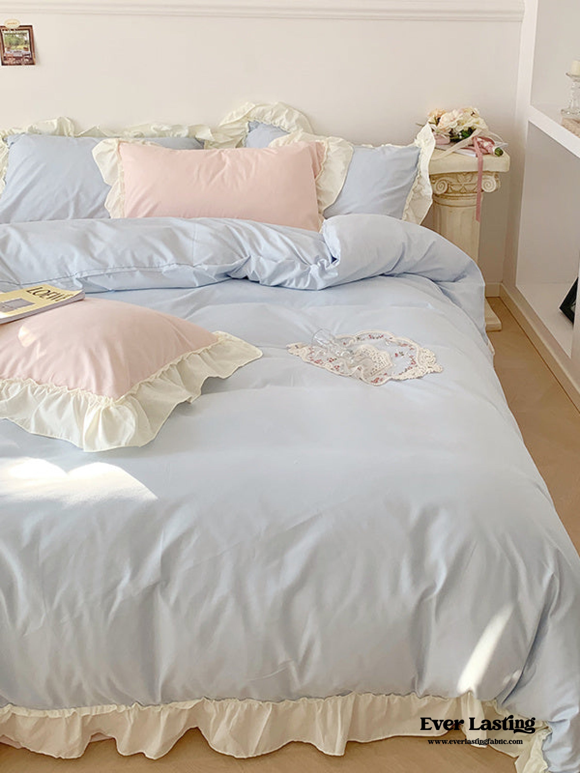 Mixed Color Pastel Ruffle Bedding Set