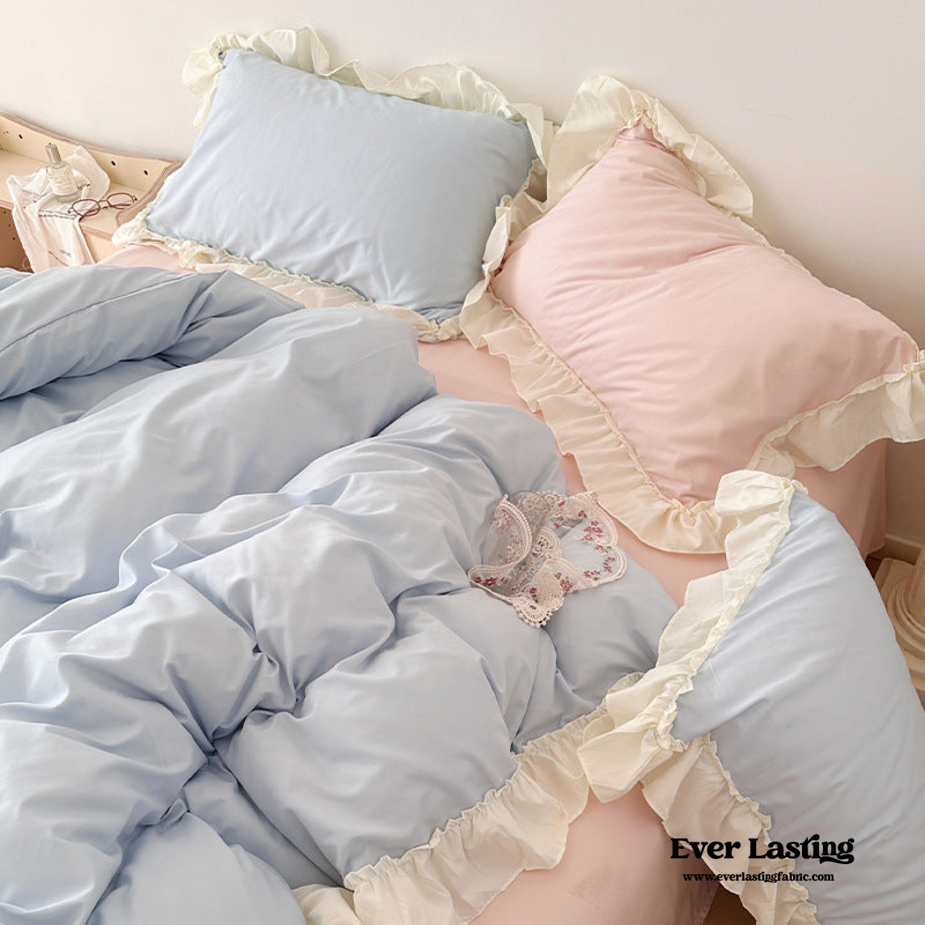 Mixed Color Pastel Ruffle Bedding Set