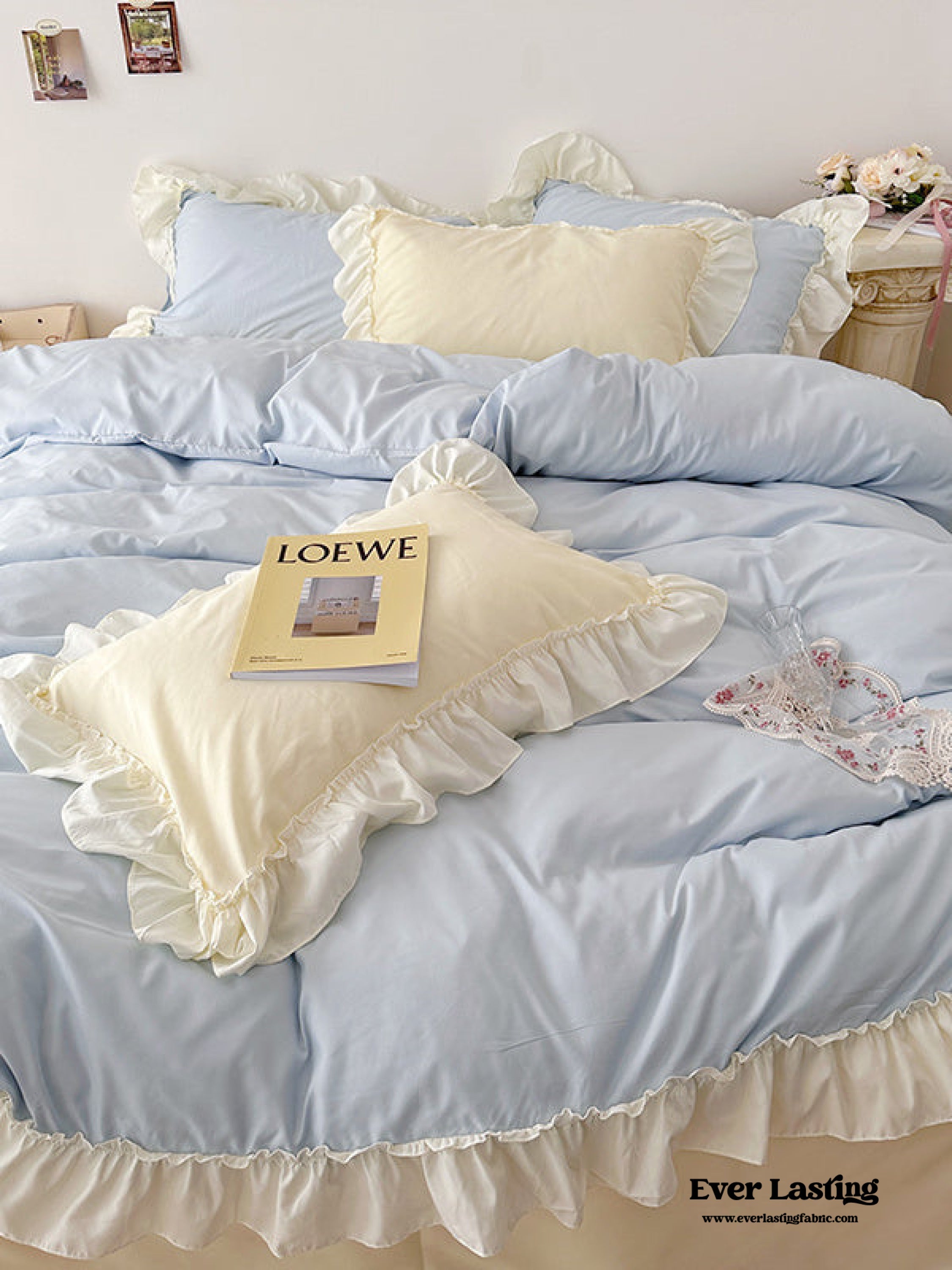 Mixed Color Pastel Ruffle Bedding Set
