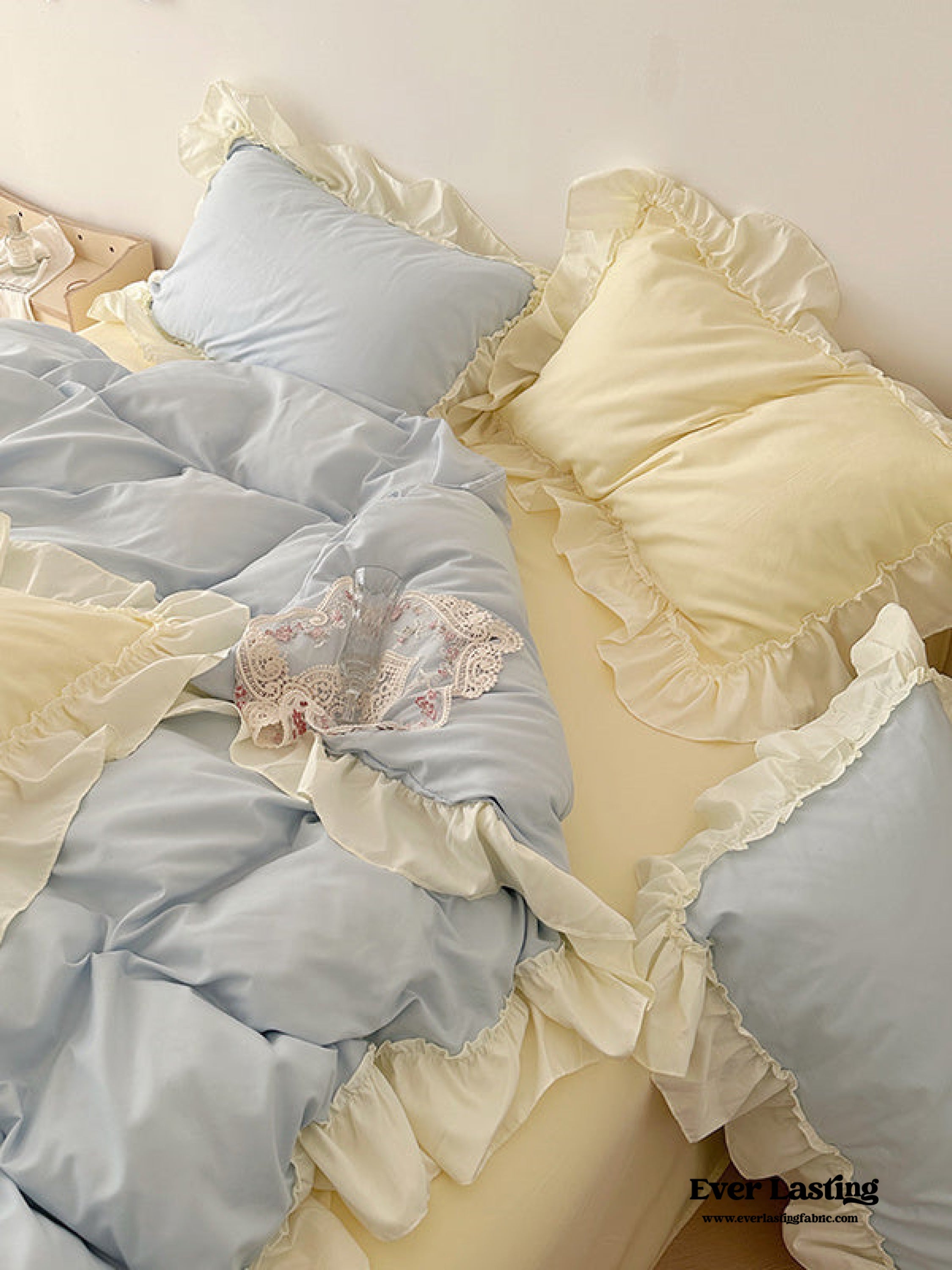 Mixed Color Pastel Ruffle Bedding Set