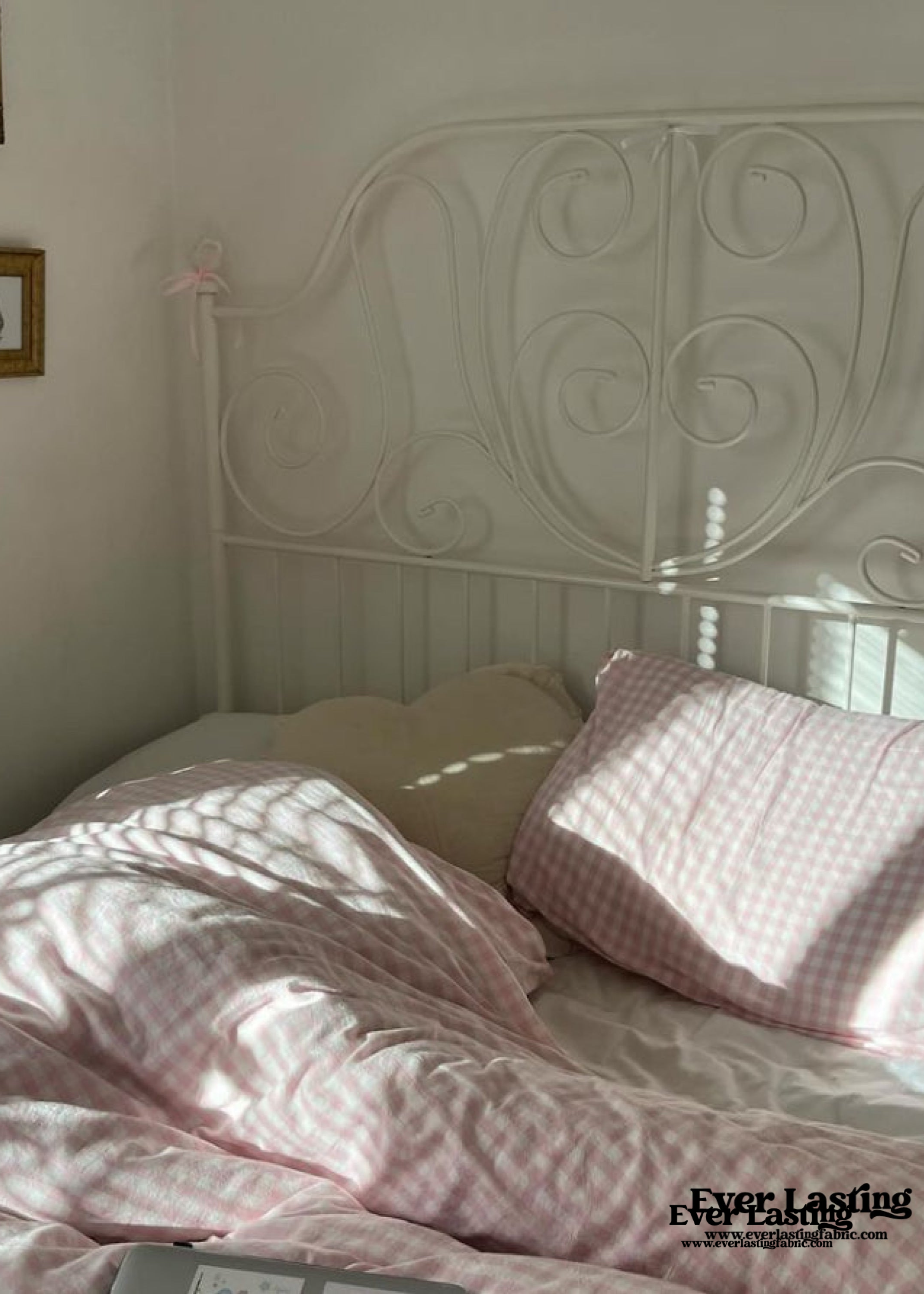Mixed Gingham Bedding Set - Pink + Yellow