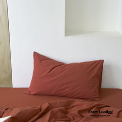 Modern Washed Cotton Bedding Set - Maple Red