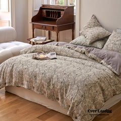 Mother Earth Floral Bedding Set - Purple Buttoned