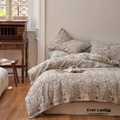 Mother Earth Floral Bedding Set - Purple Buttoned