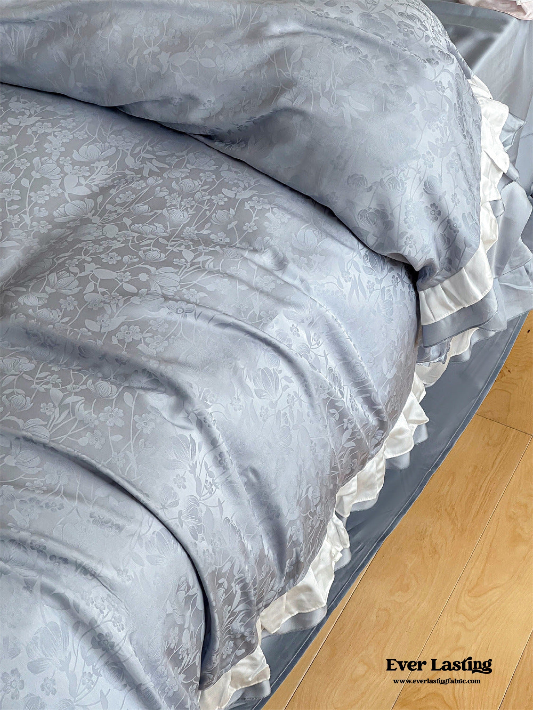 Pastel Tencel Ruffle Bedding Set - Pink