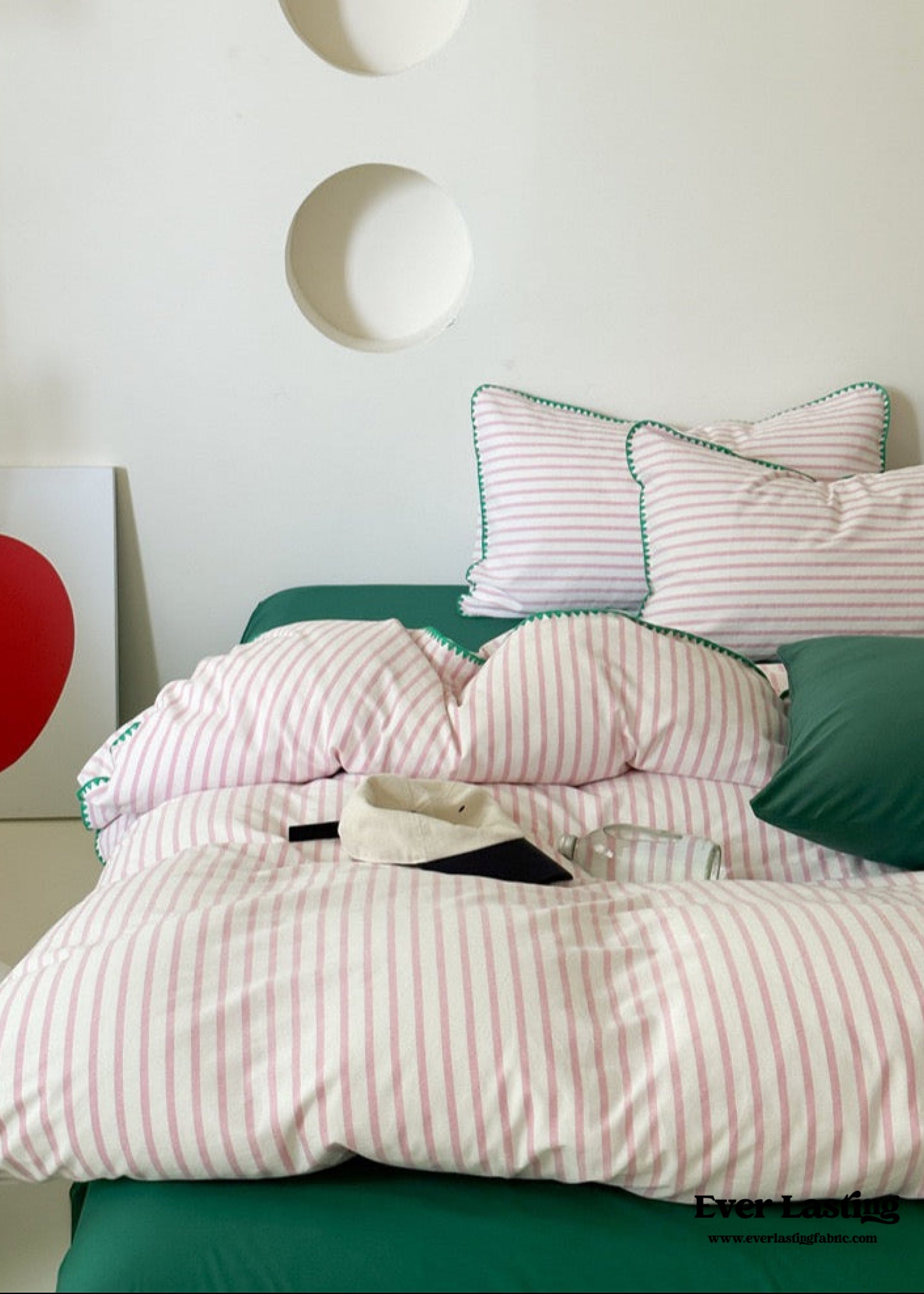 Pepper Candy Stripe Bedding Set - Blue + Yellow