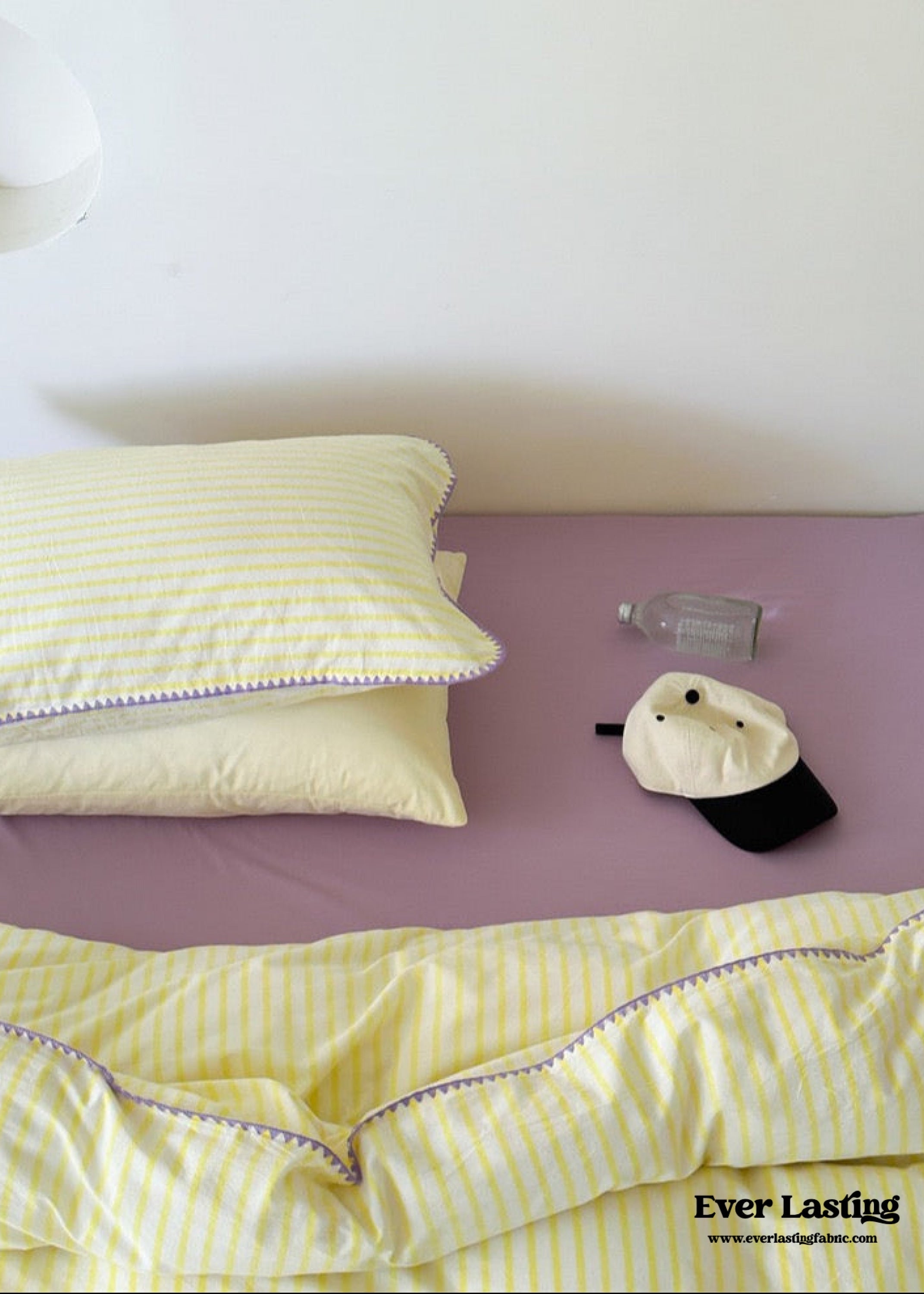 Pepper Candy Stripe Bedding Set - Blue + Yellow