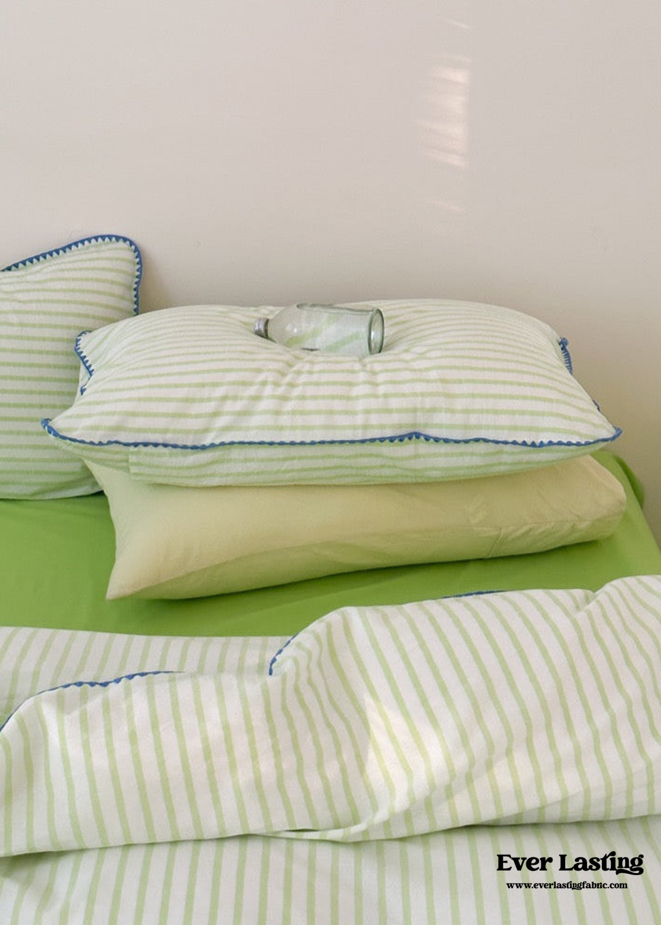 Pepper Candy Stripe Bedding Set - Blue + Yellow