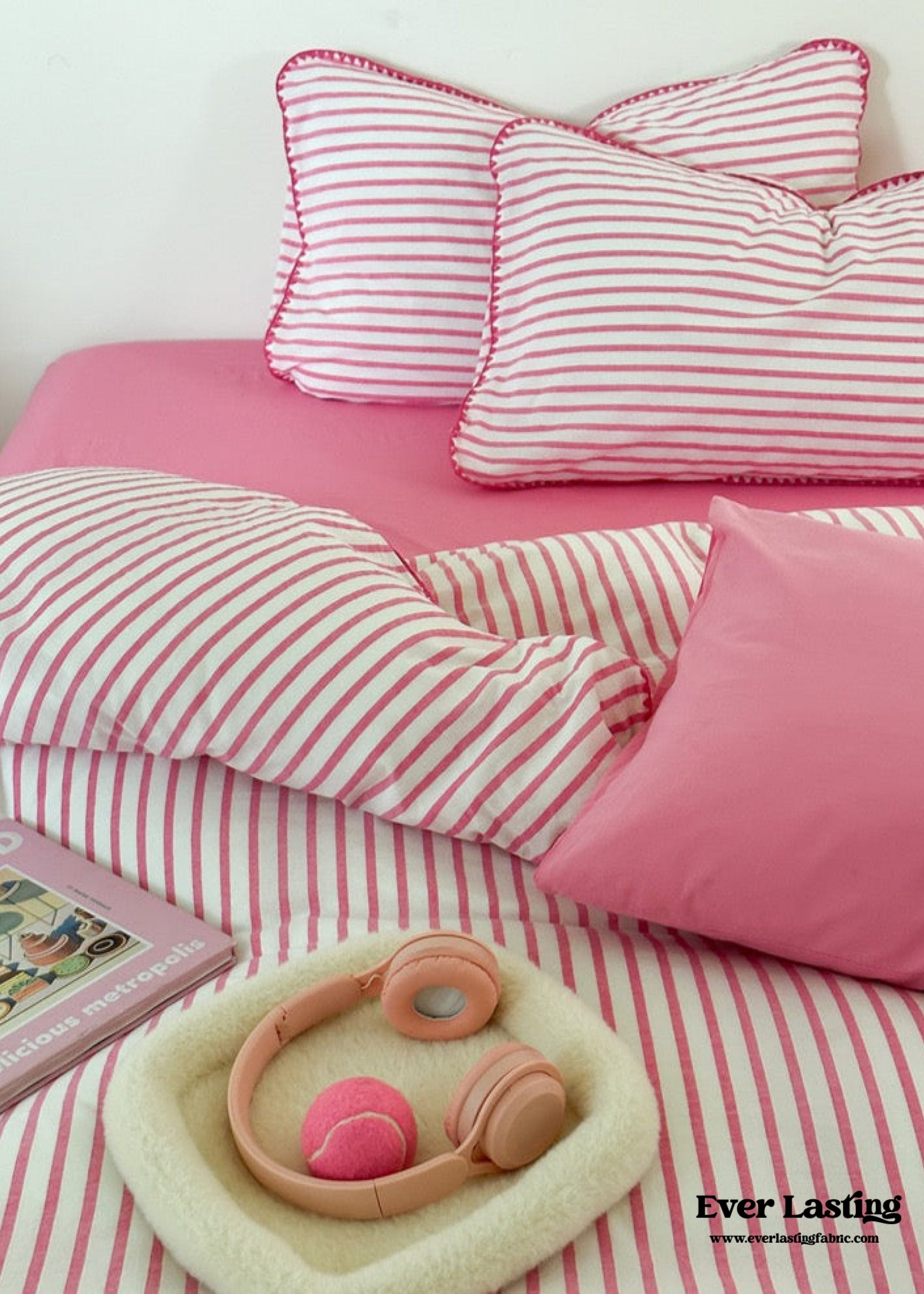 Pepper Candy Stripe Bedding Set - Blue + Yellow