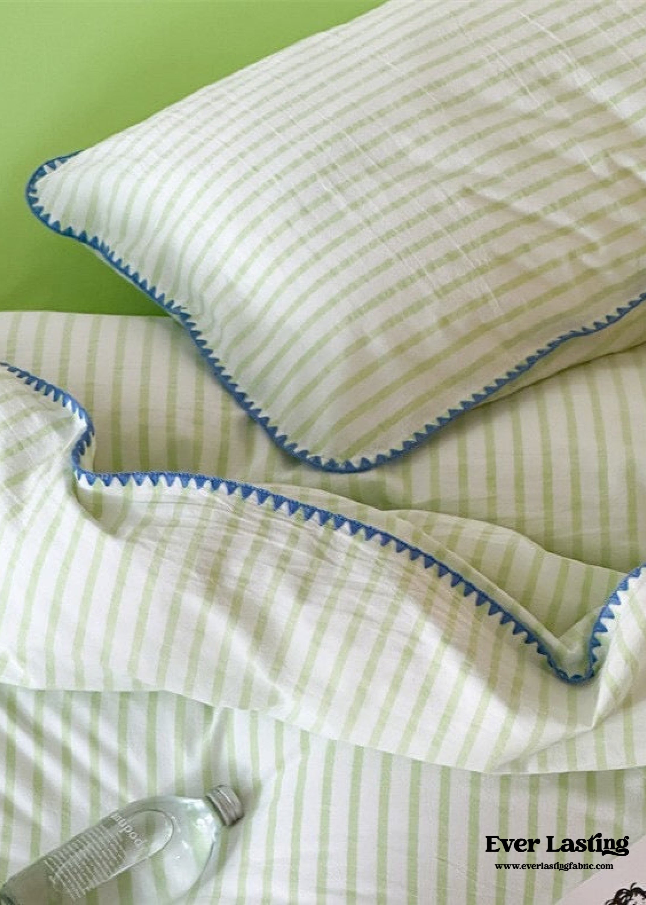 Pepper Candy Stripe Bedding Set - Blue + Yellow
