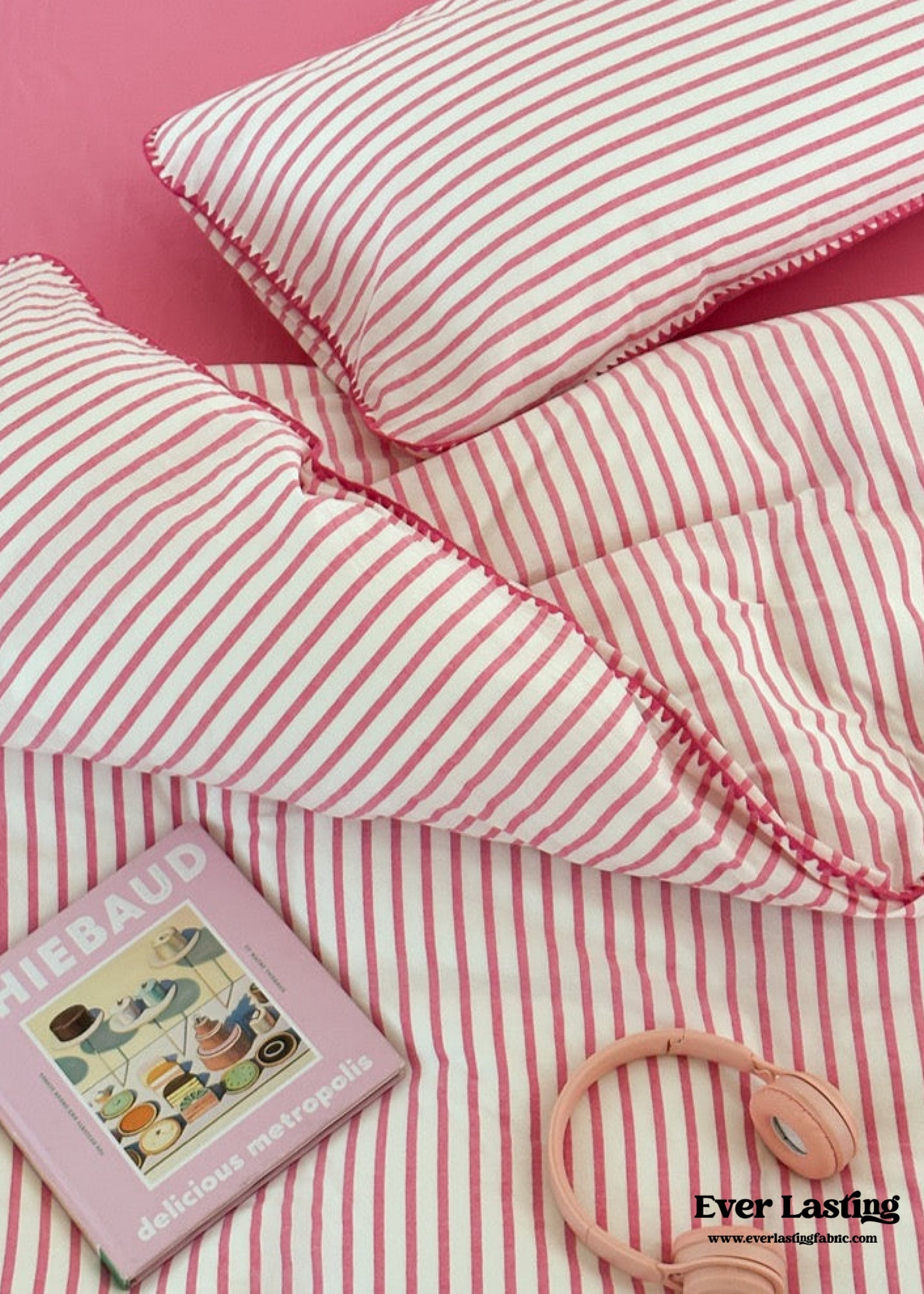 Pepper Candy Stripe Bedding Set - Blue + Yellow