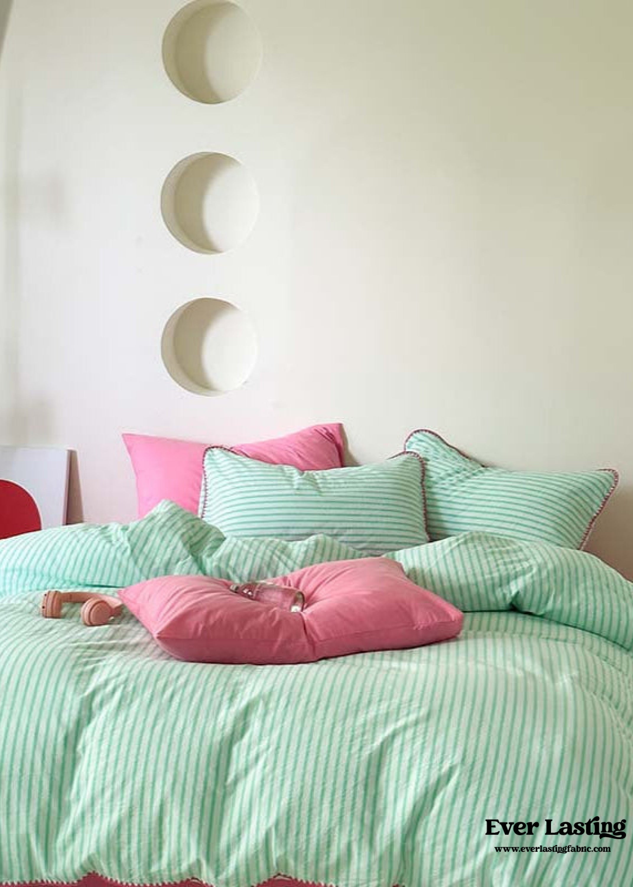 Pepper Candy Stripe Bedding Set - Blue + Yellow