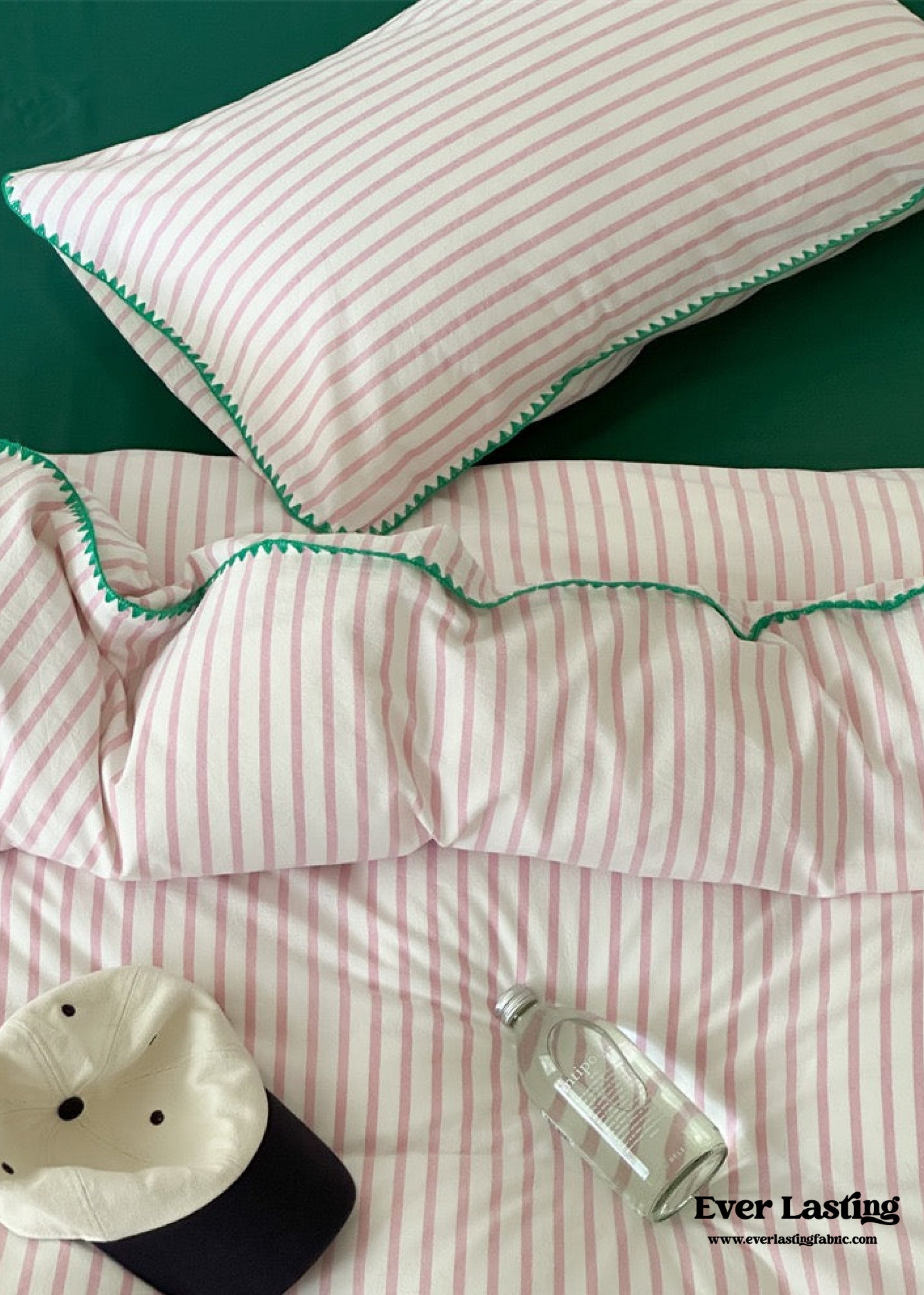 Pepper Candy Stripe Bedding Set - Blue + Yellow