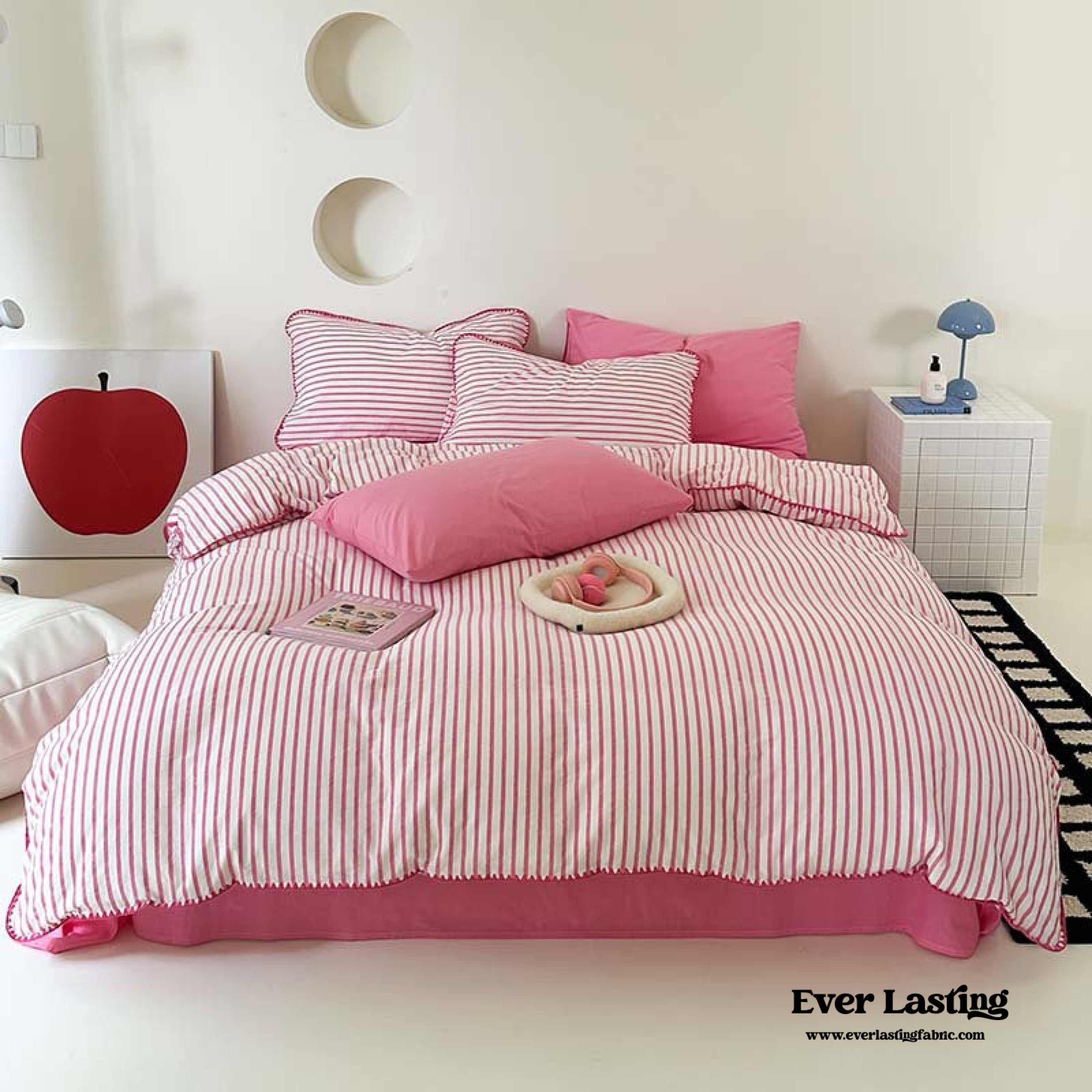 Pepper Candy Stripe Bedding Set - Blue + Yellow