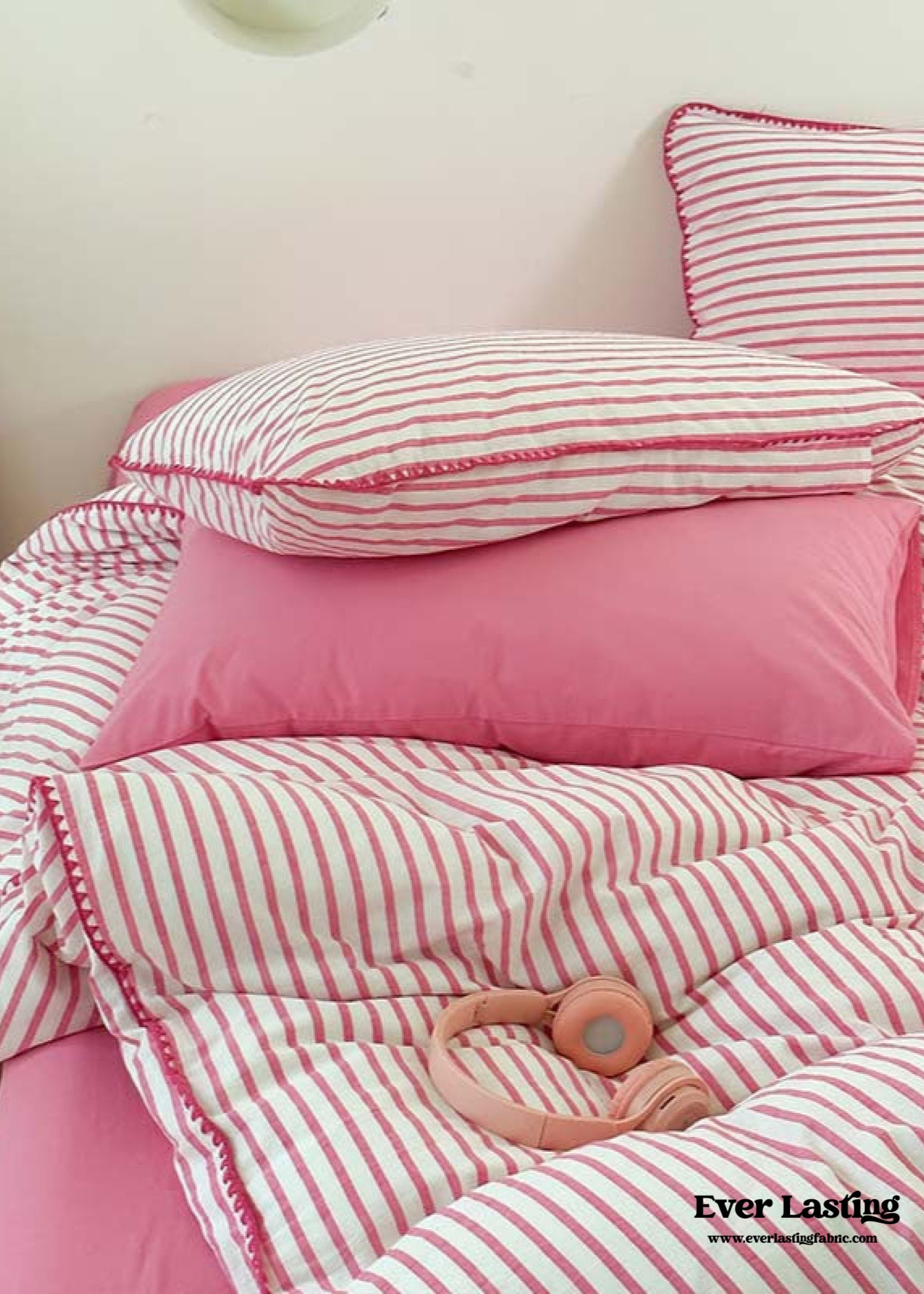 Pepper Candy Stripe Bedding Set - Blue + Yellow